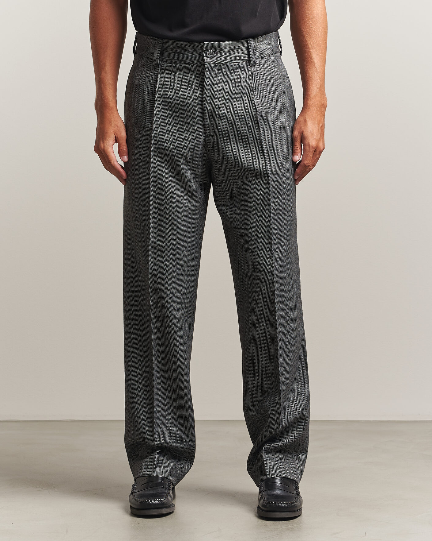 Herren | Hosen | HUGO | Flips Herringbone Suit Trousers Dark Grey