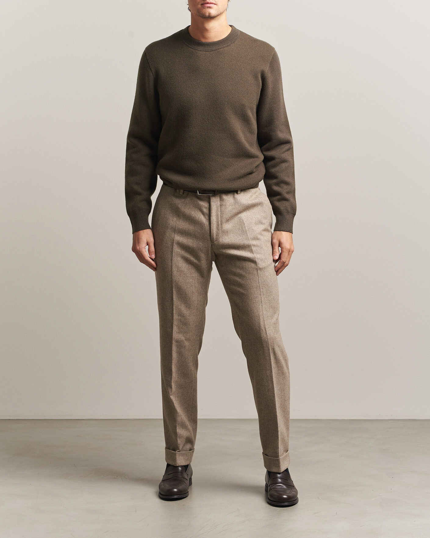 Herren | Pullover | BOSS CAMEL | Farrison Cashmere Knitted Sweater Open Green