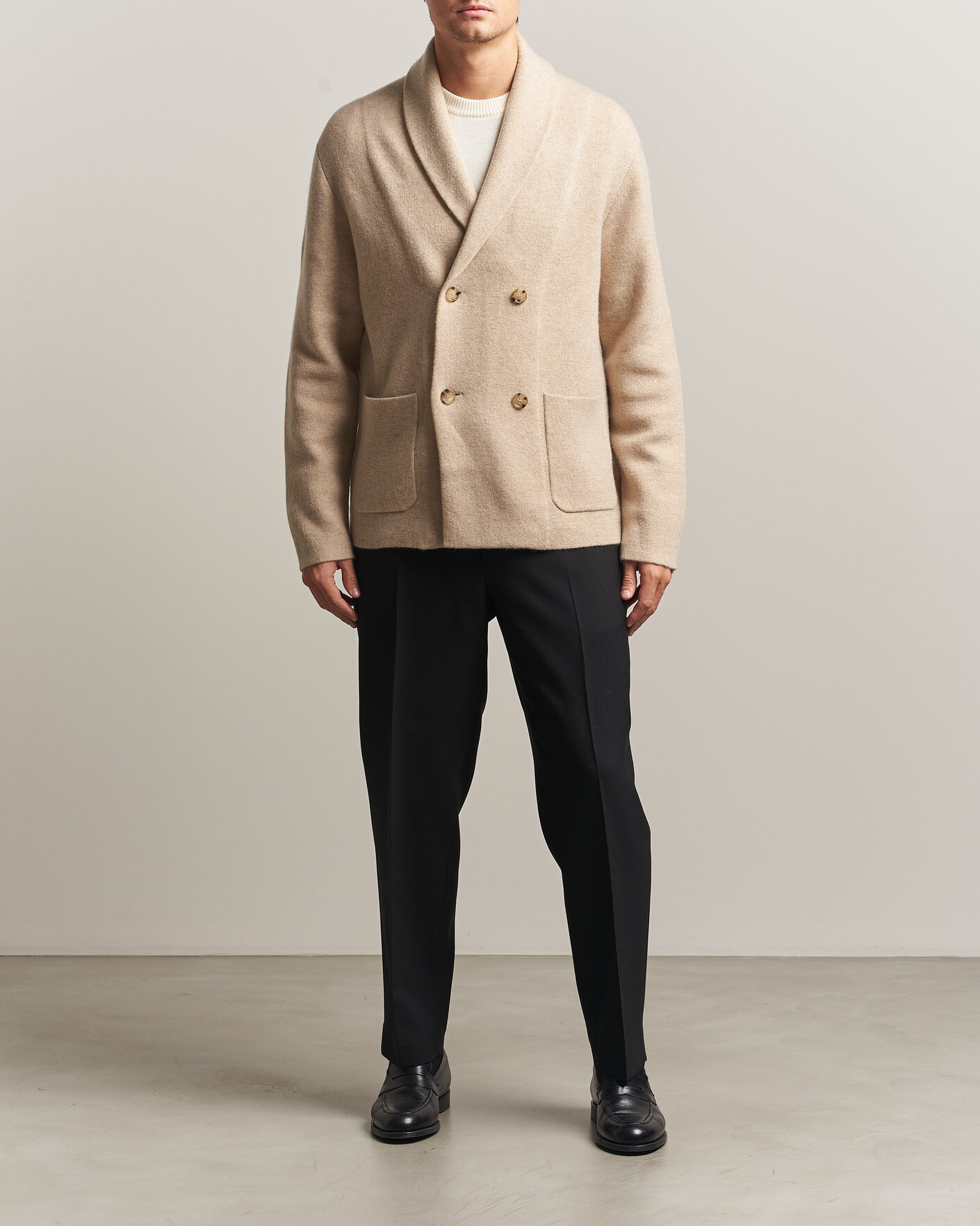 Herren | Pullover | BOSS CAMEL | Fenturo Wool Knitted Cardigan Light Beige