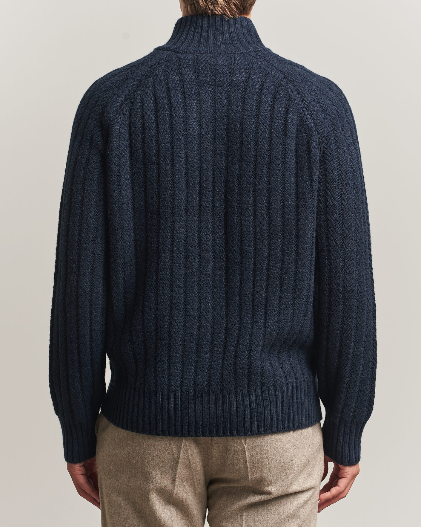 Herren | Pullover | BOSS CAMEL | Filane Wool Knitted Full Zip Dark Blue