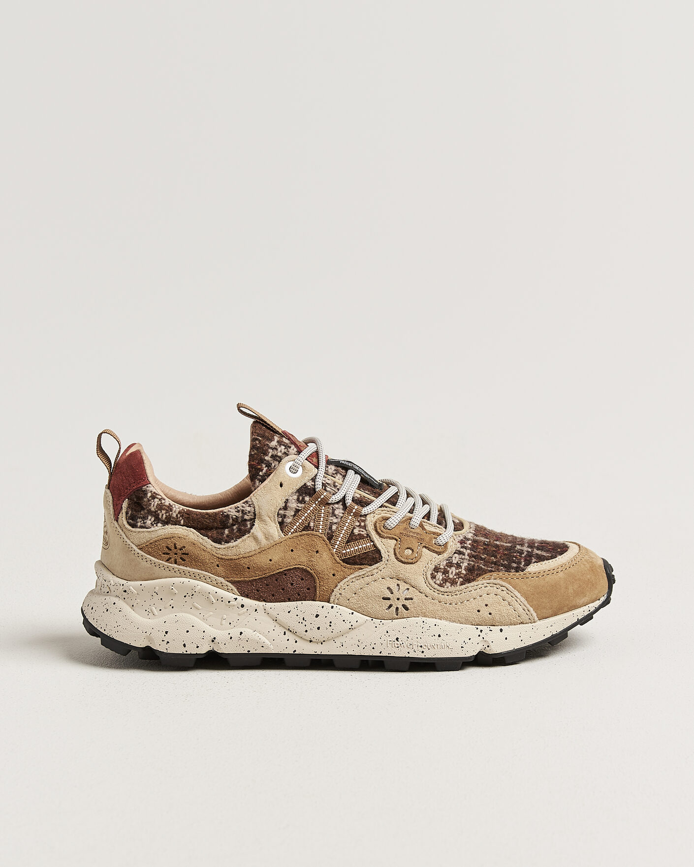 Herren | Sneaker | Flower Mountain | Yamano 3 Suede/Wool Check Sneaker Brown