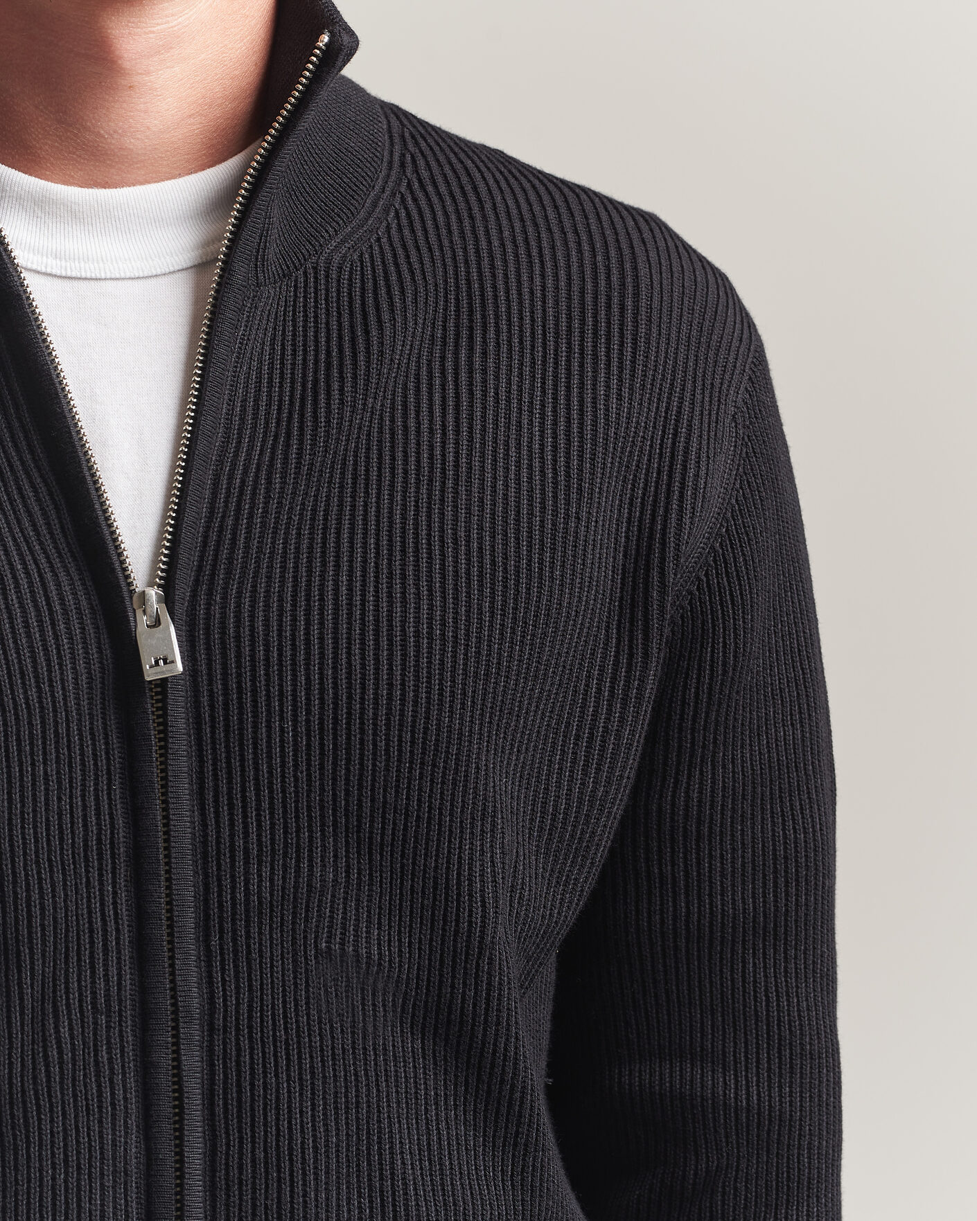 Herren | Pullover | J.Lindeberg | Alexis Cotton Full Zip Black