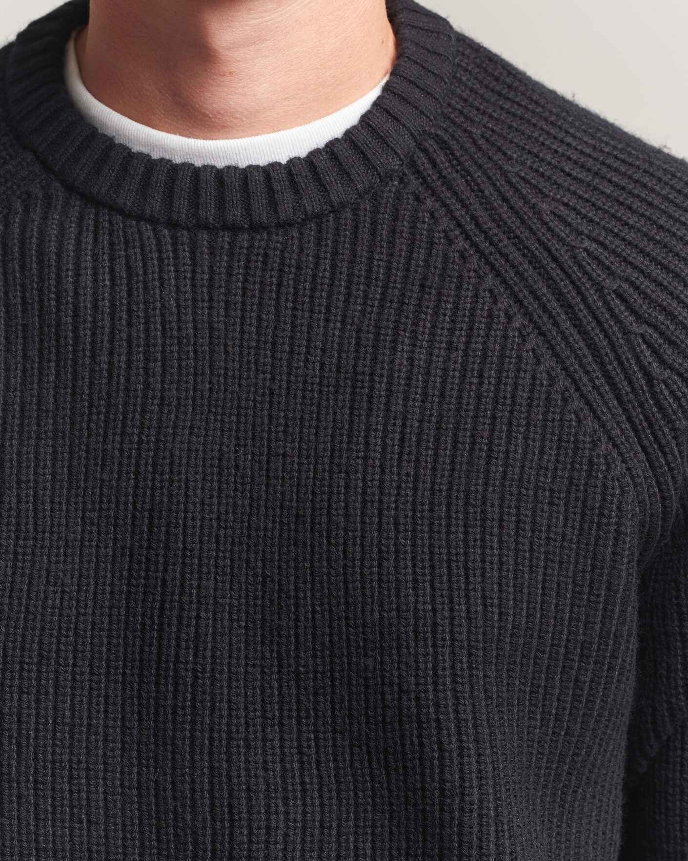 Herren | Pullover | J.Lindeberg | Hallow Wool Blend Knitted Sweater Black
