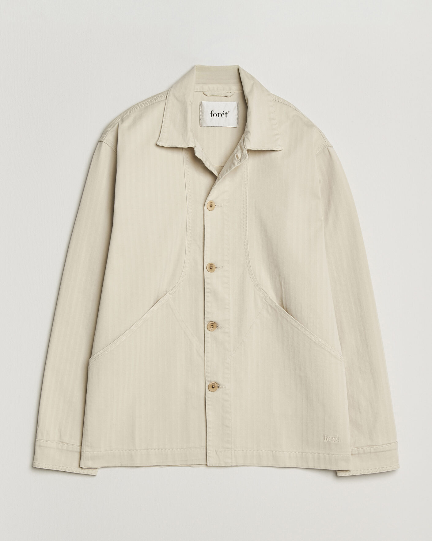 Herren | Hemden | Forét | Berry Herringbone Overshirt Oat