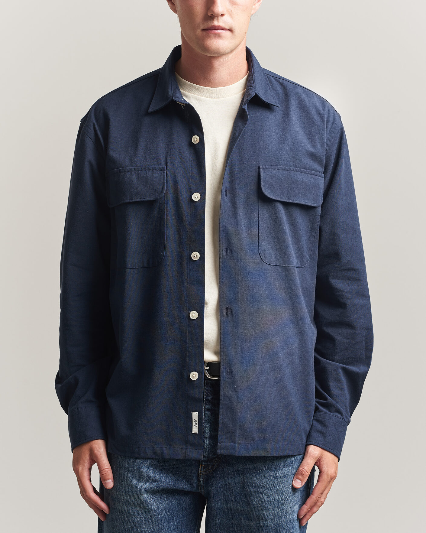 Herren | Hemden | Forét | Lunar Relaxed Fit Textured Overshirt Navy