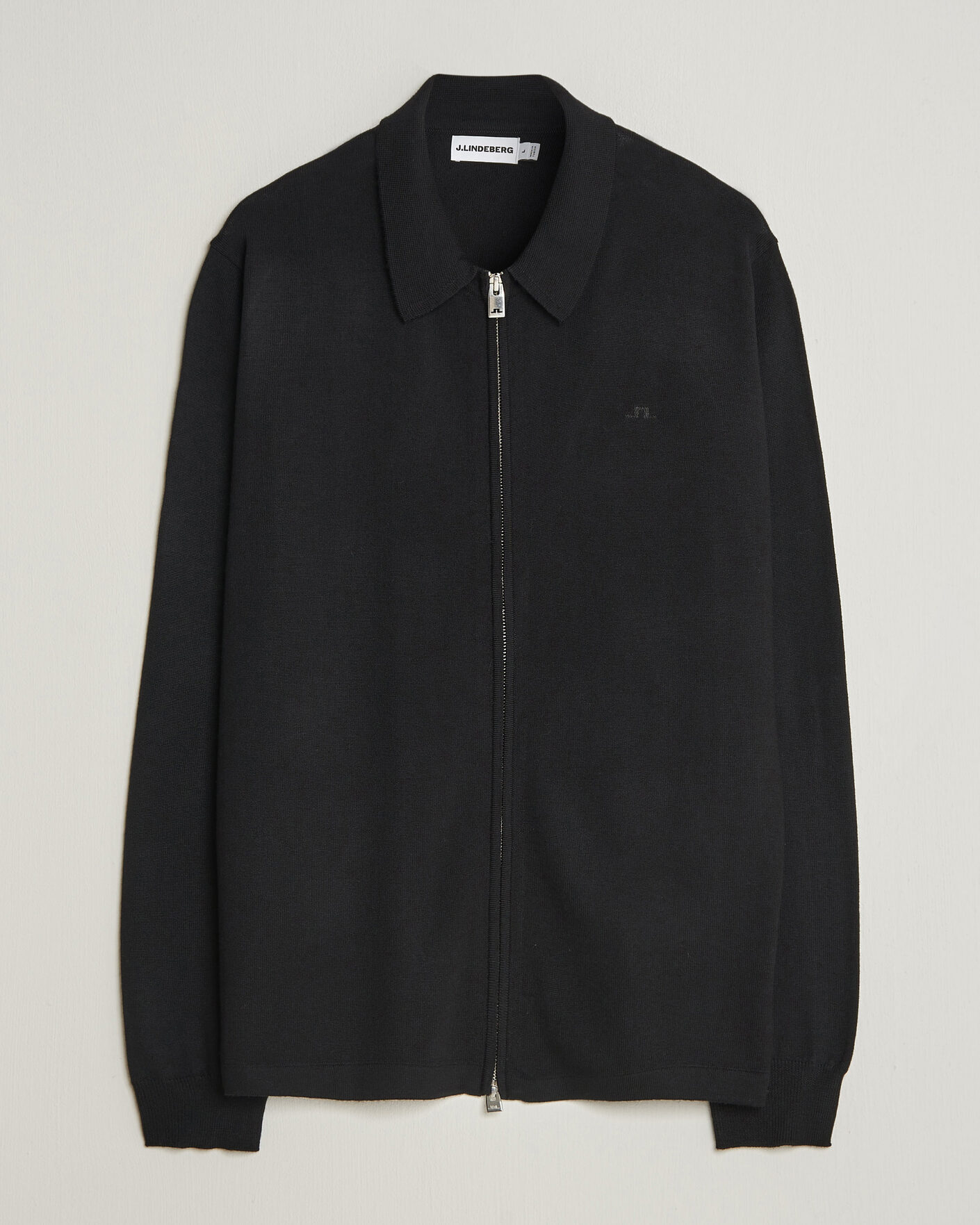 Herren | Pullover | J.Lindeberg | Kaleb Merino Full Zip Black