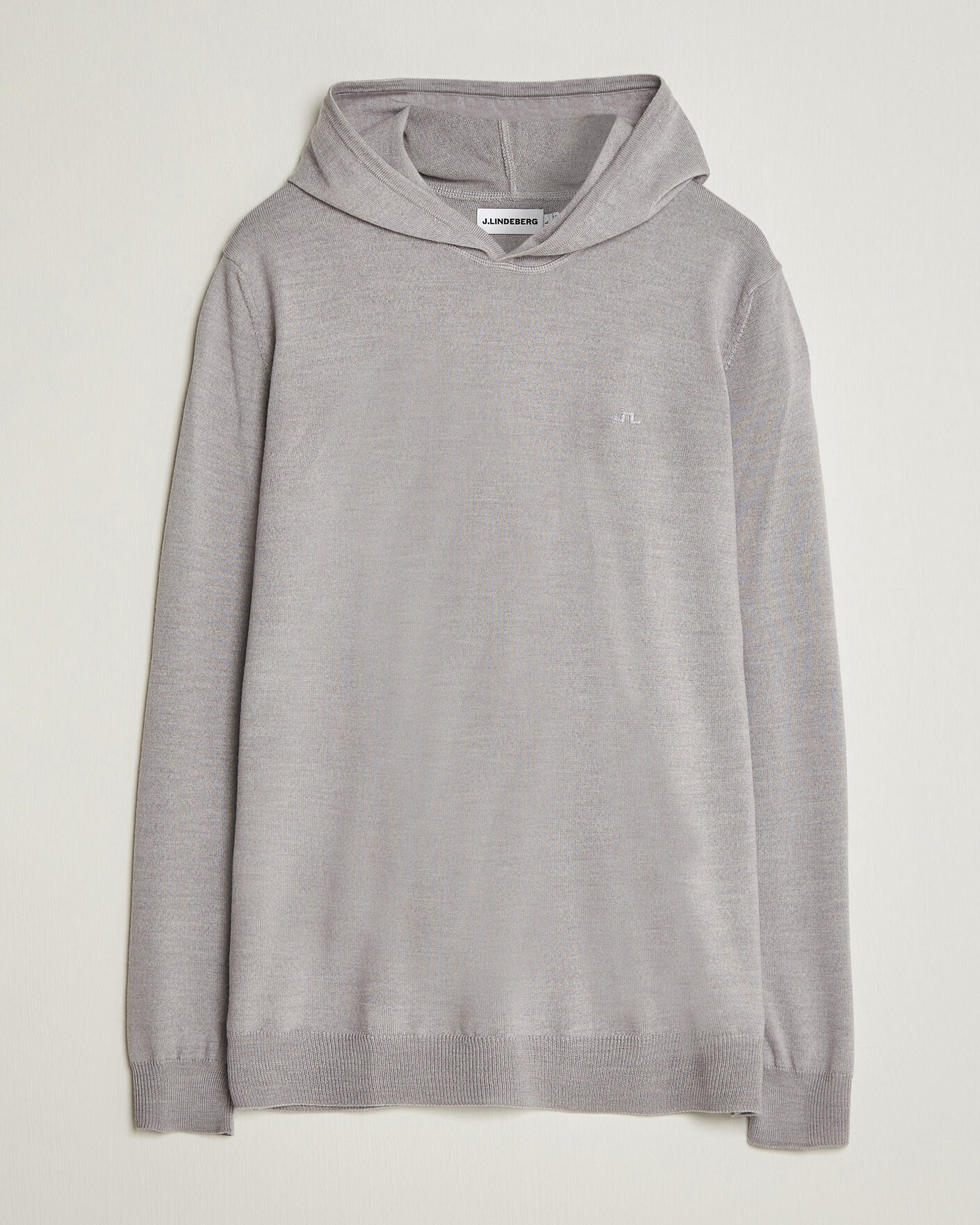 Herren | Pullover | J.Lindeberg | Karl Merino Hoodie Light Grey Melange
