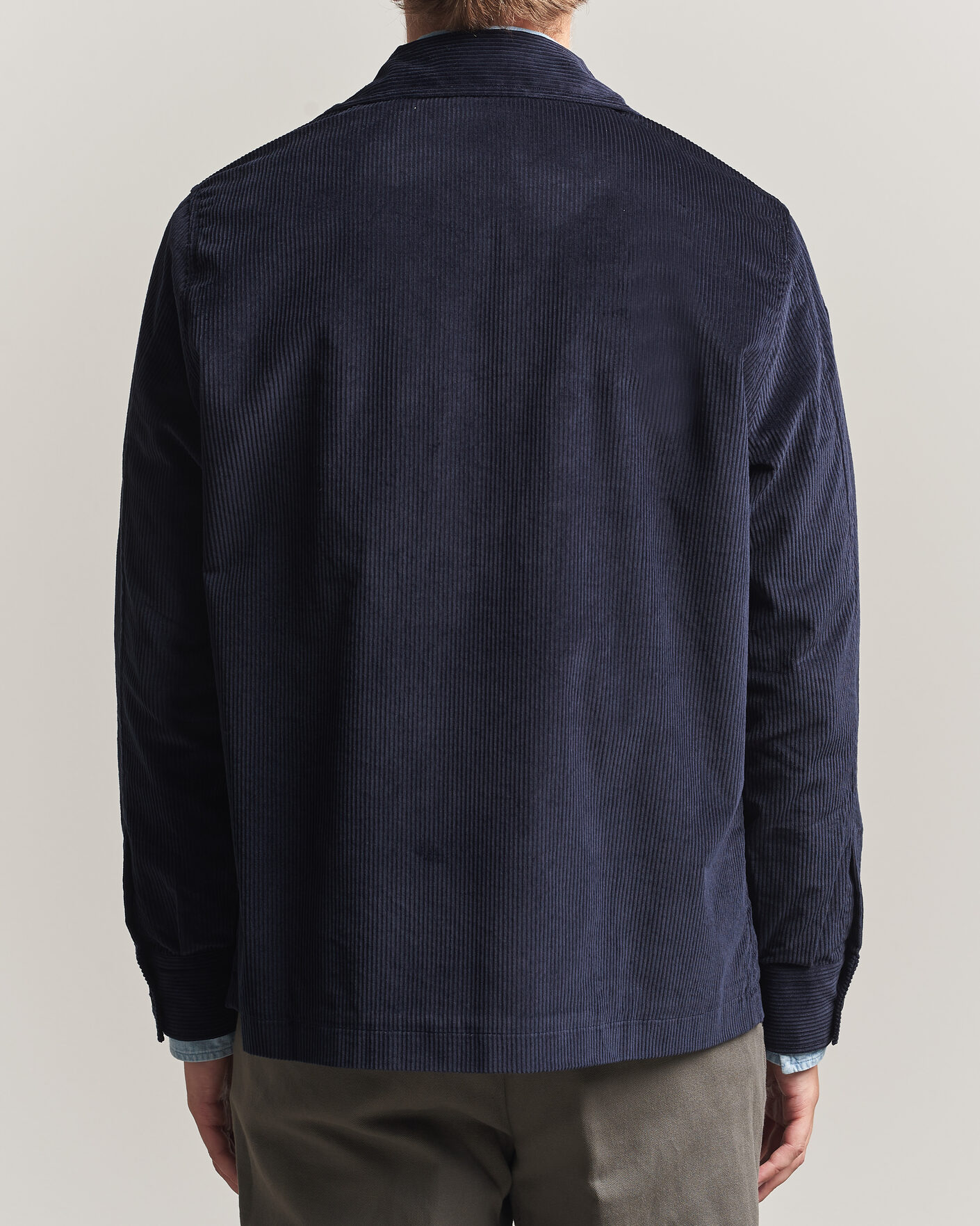 Herren | Hemden | Grigio | Corduroy Overshirt Navy
