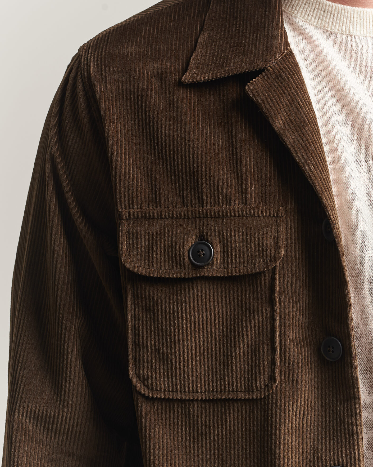 Herren | Hemden | Grigio | Corduroy Overshirt Dark Brown