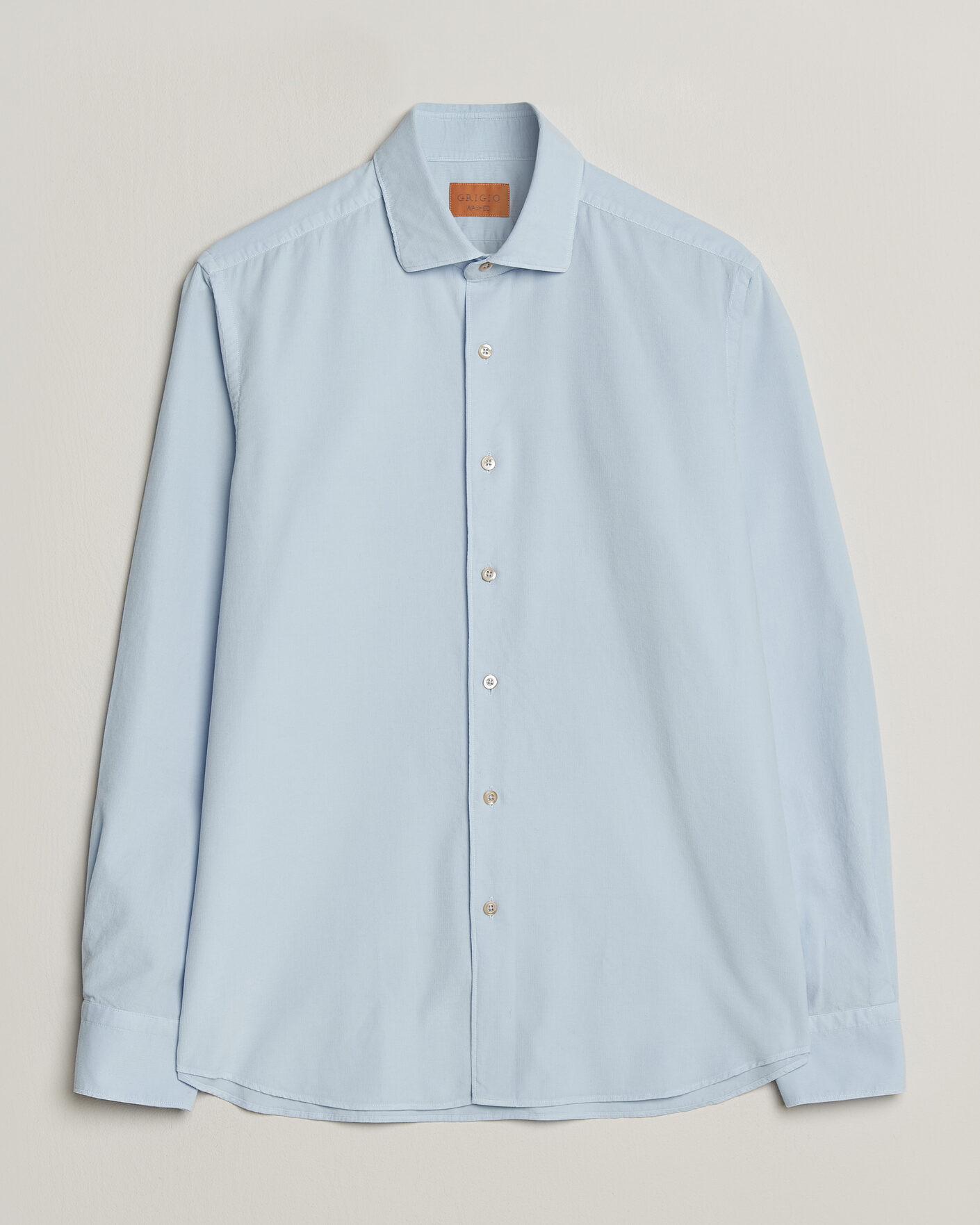 Herren | Hemden | Grigio | Corduroy Shirt Light Blue