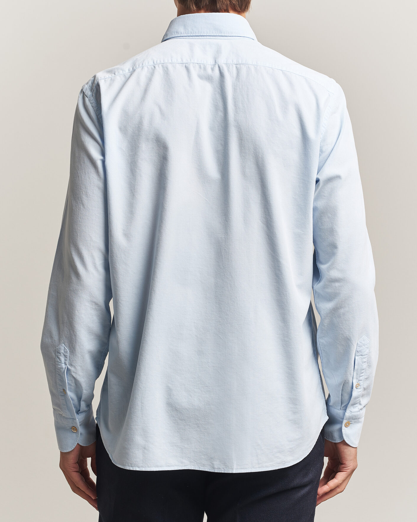 Herren | Hemden | Grigio | Corduroy Shirt Light Blue