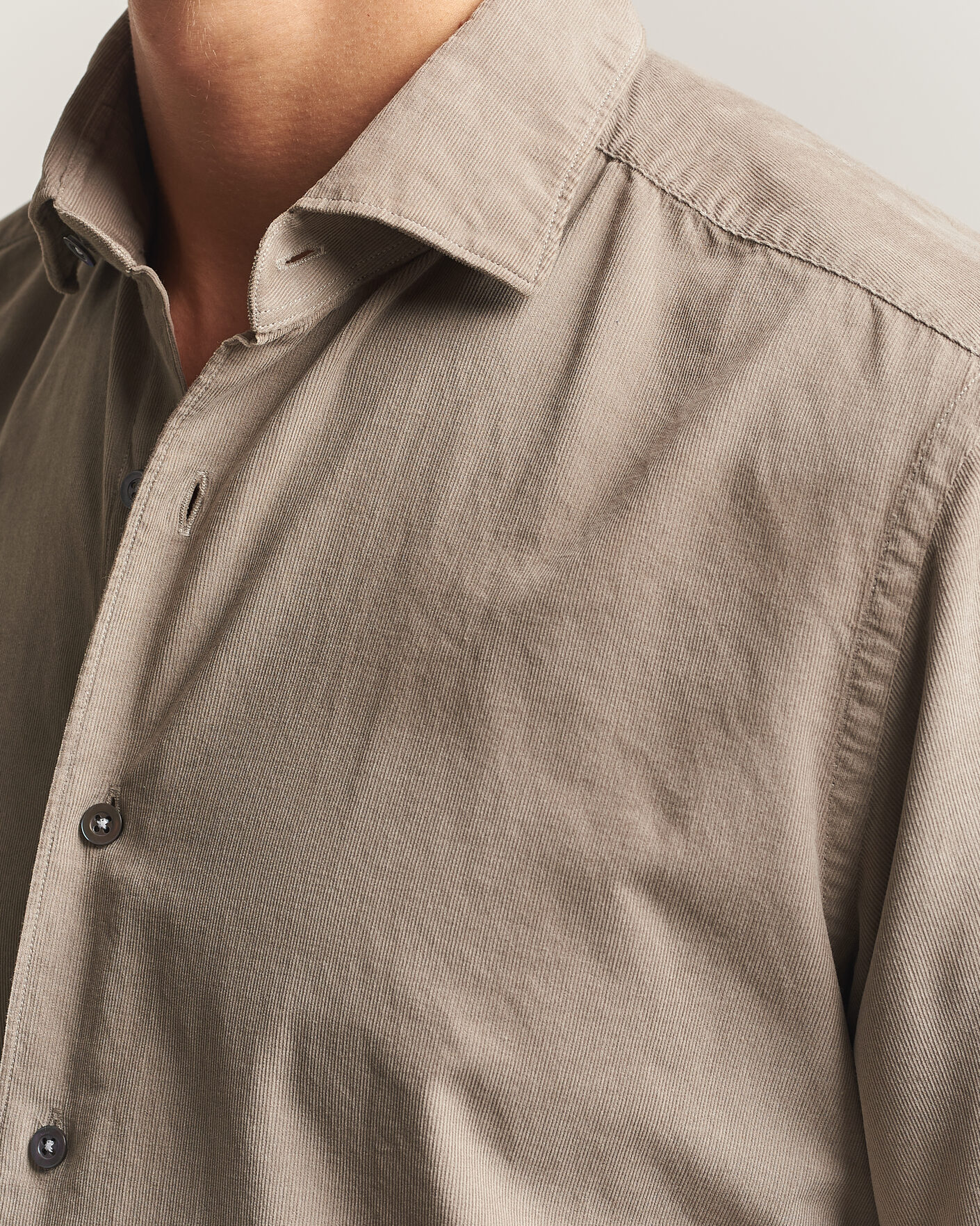 Herren | Hemden | Grigio | Corduroy Shirt Beige