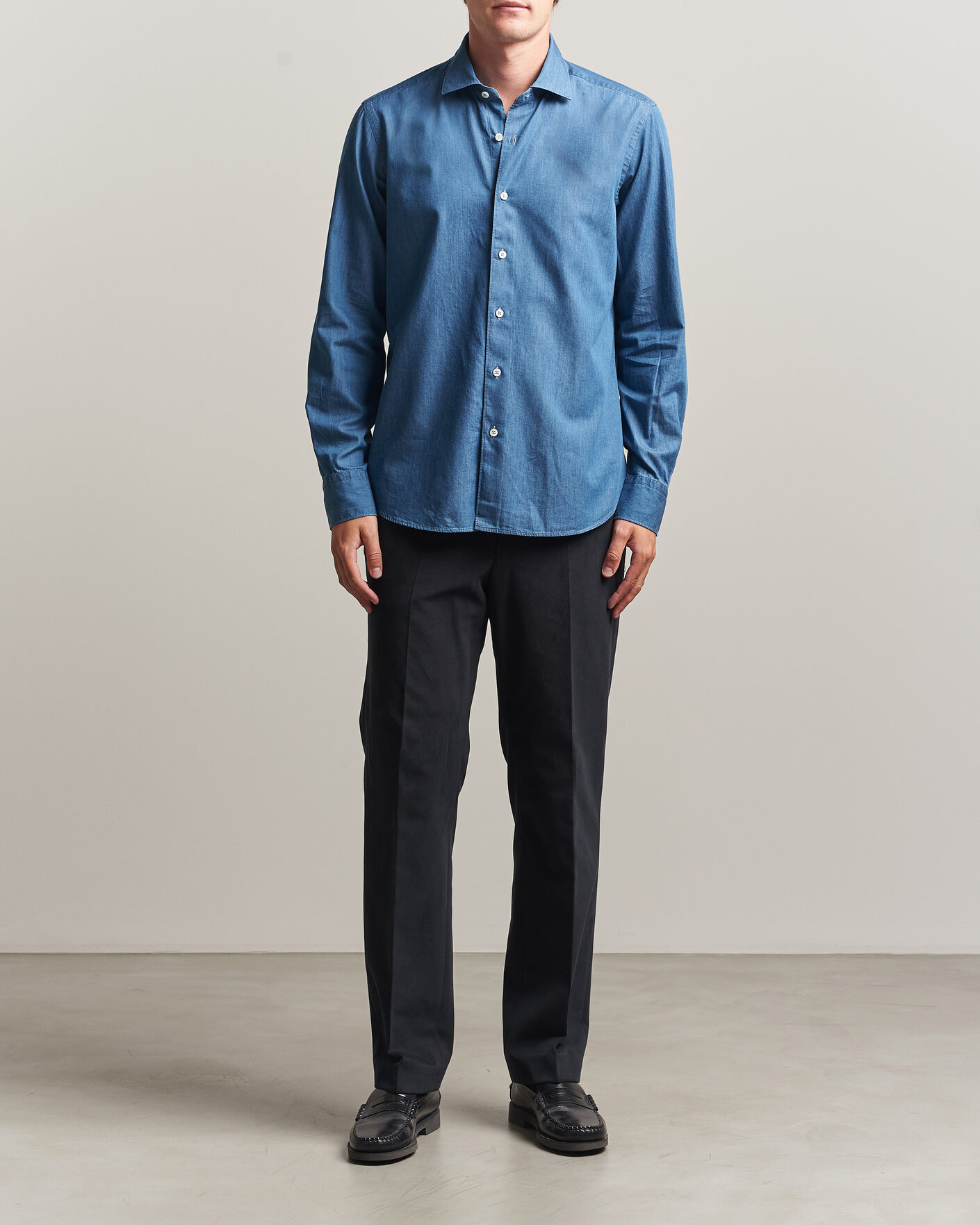 Herren | Hemden | Grigio | Denim Shirt Light Blue