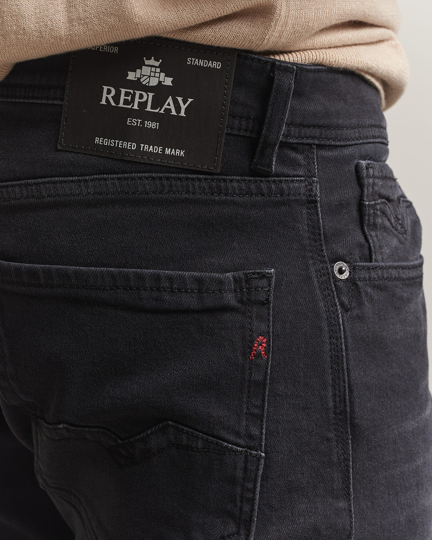 Herren | Jeans | Replay | Rocco Comfort Fit Powerstretch Jeans Washed Black