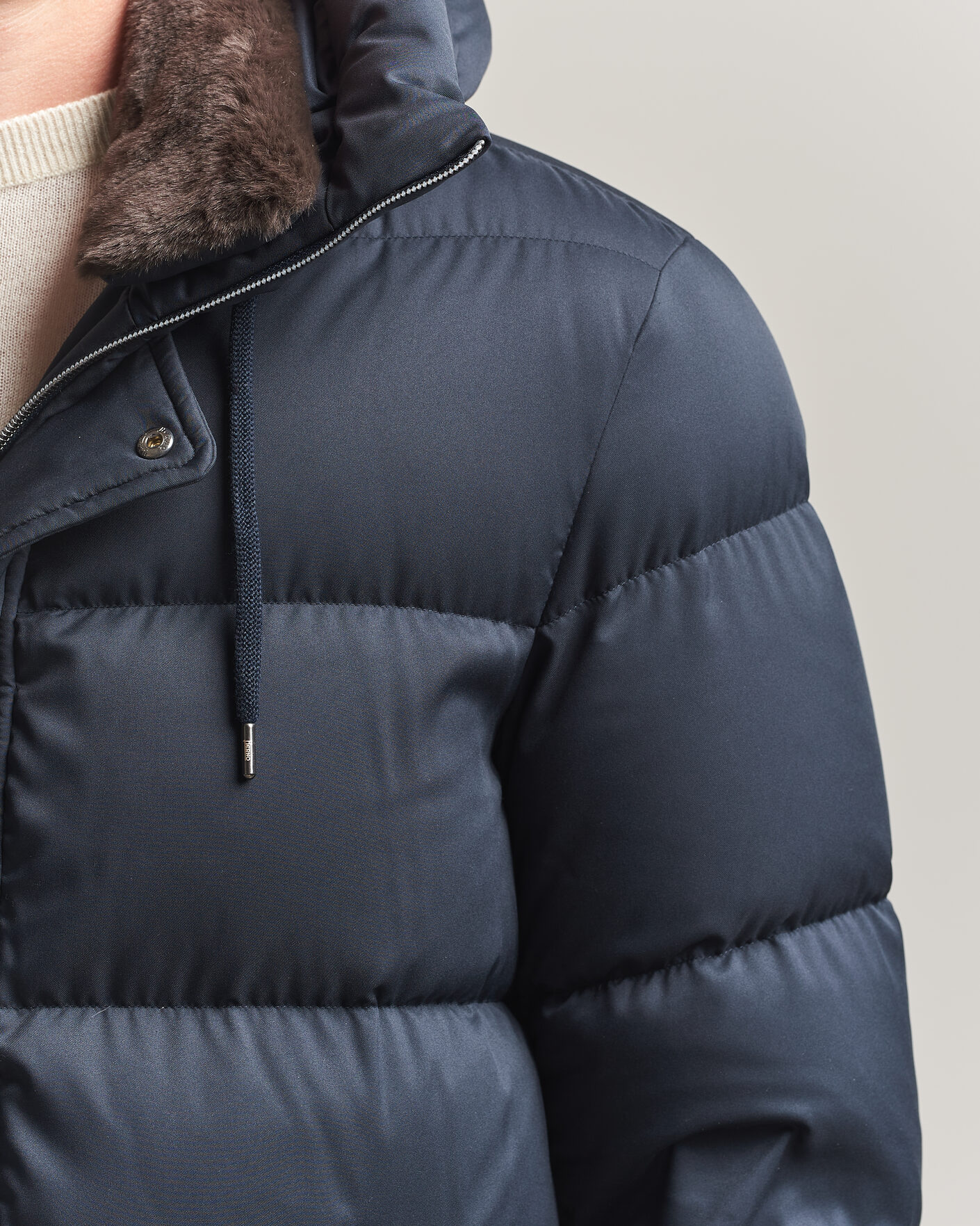 Herren | Jacken | Herno | Faux Fur Down Parka Navy