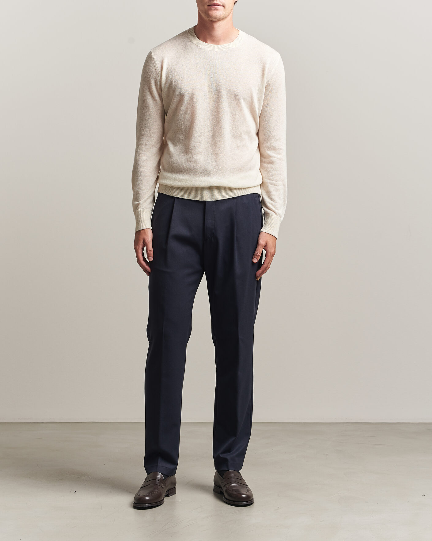 Herren | Hosen | Herno | Pleated Wool Trousers Navy