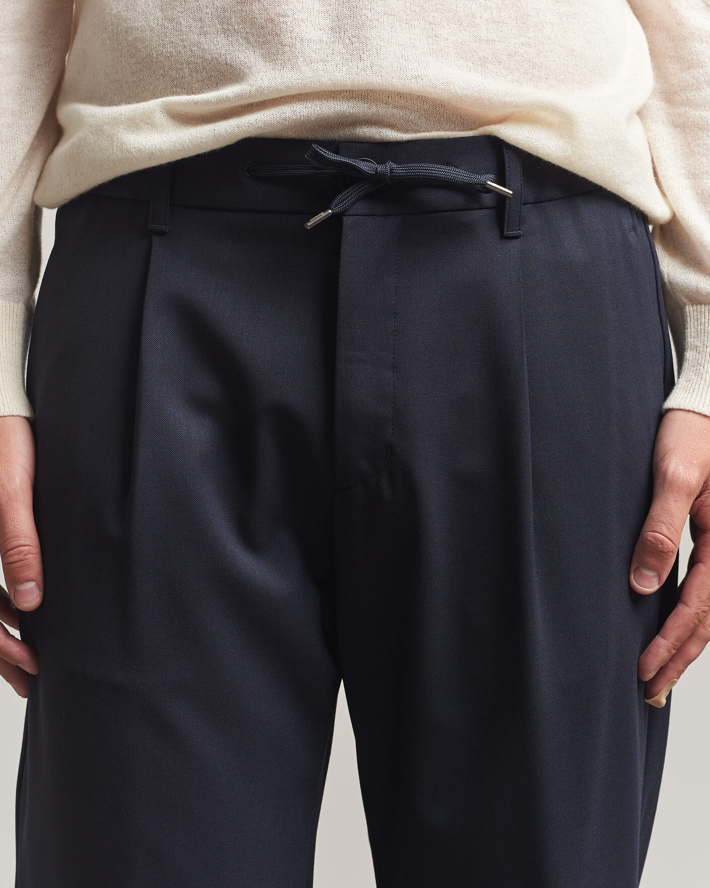 Herren | Hosen | Herno | Pleated Wool Trousers Navy