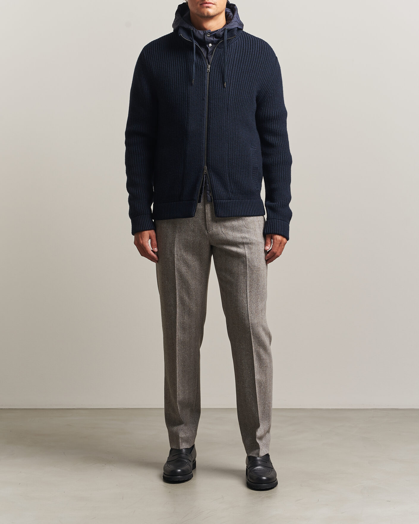 Herren | Pullover | Herno | Full Zip Knit Cardigan Navy
