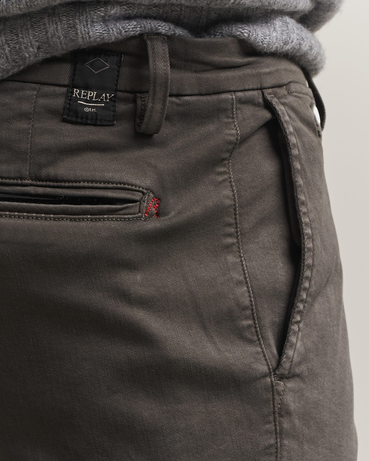 Herren | Hosen | Replay | Benni Hyperflex X-Lite Chinos Wood Grey