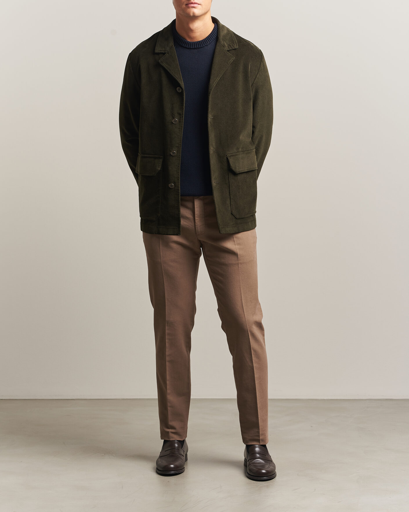 Herren | Hosen | Incotex | Slim Fit Soft Cotton Stretch Chinos Taupe
