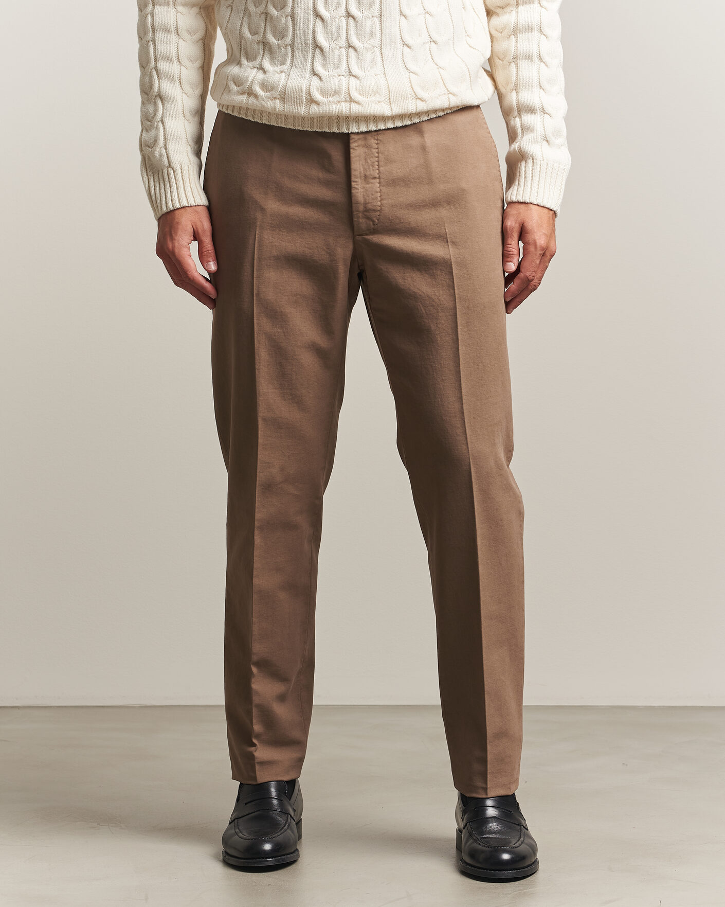Herren | Hosen | Incotex | Regular Fit Soft Cotton Stretch Chinos Taupe