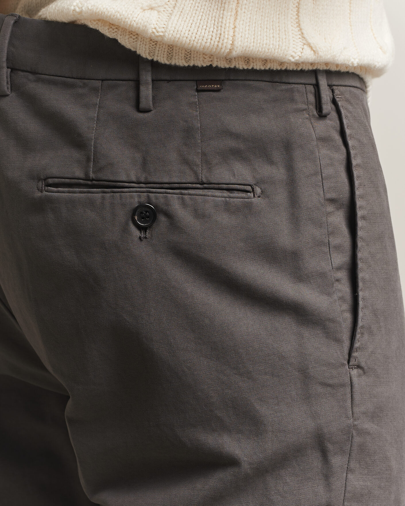 Herren | Hosen | Incotex | Regular Fit Soft Cotton Stretch Chinos Dark Grey