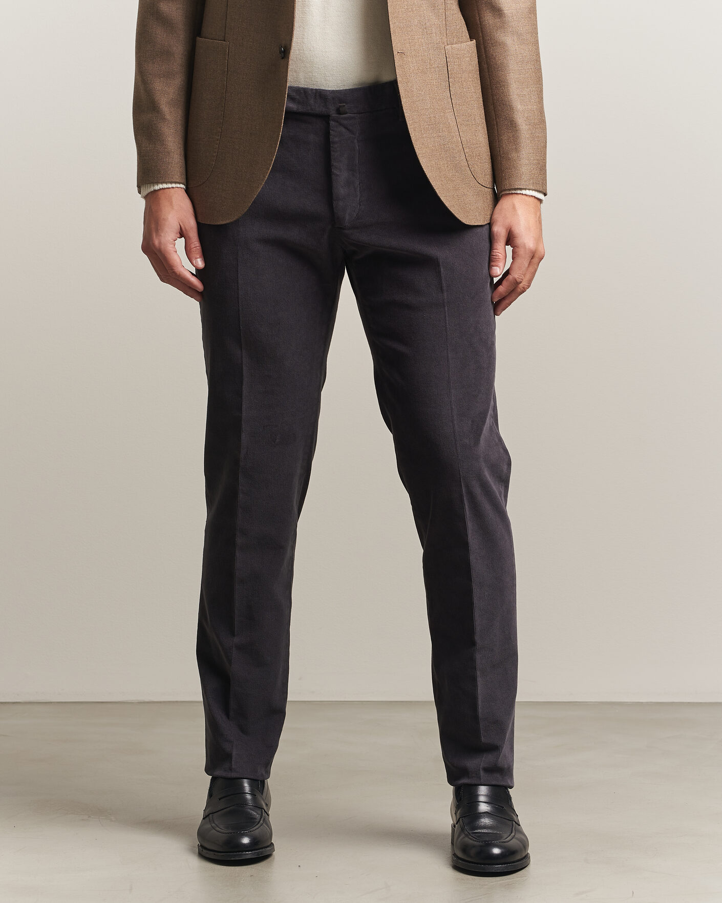 Herren | Hosen | Incotex | Slim Fit Baby Corduroy Trousers Dark Grey