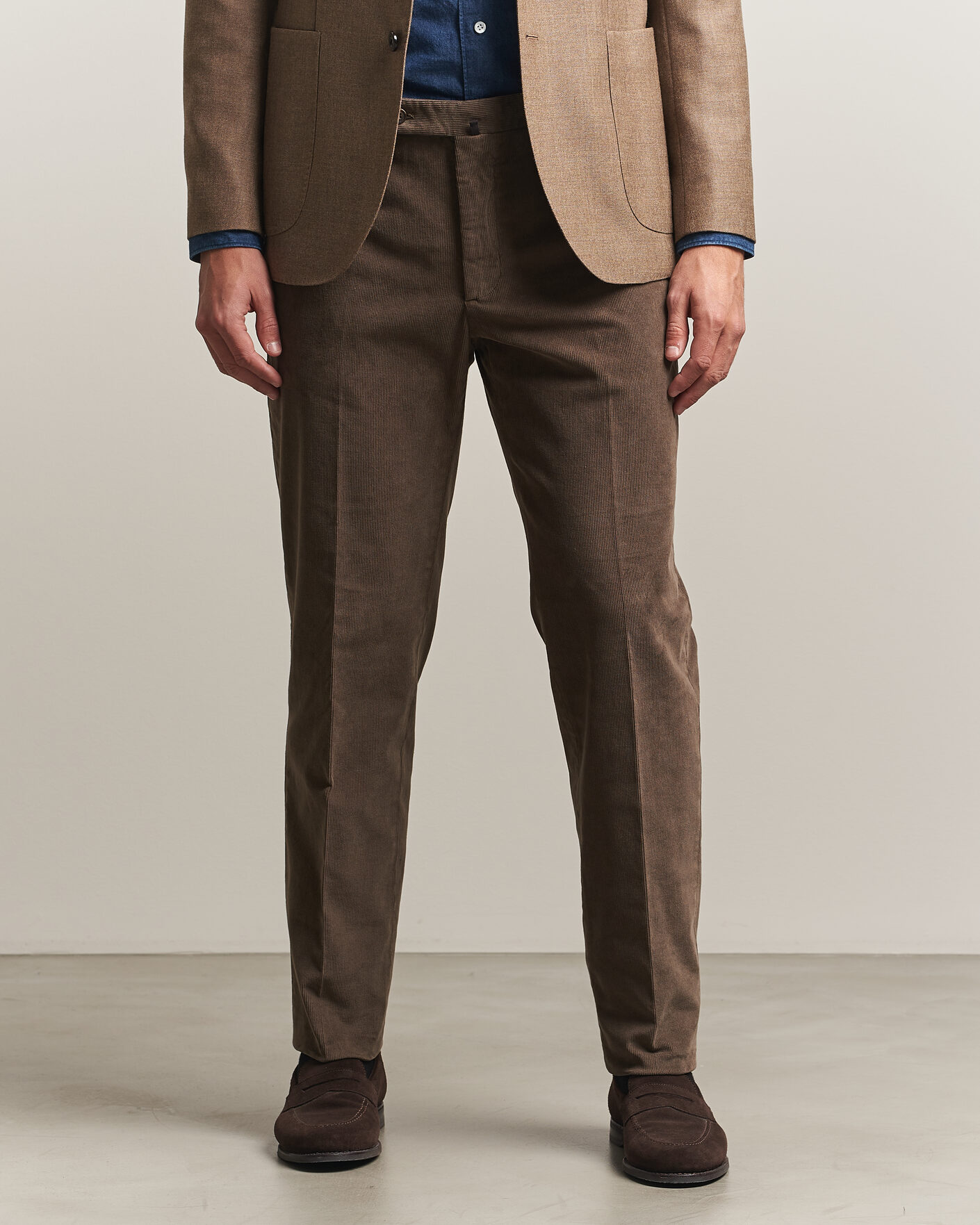 Herren | Hosen | Incotex | Regular Fit Baby Corduroy Trousers Taupe