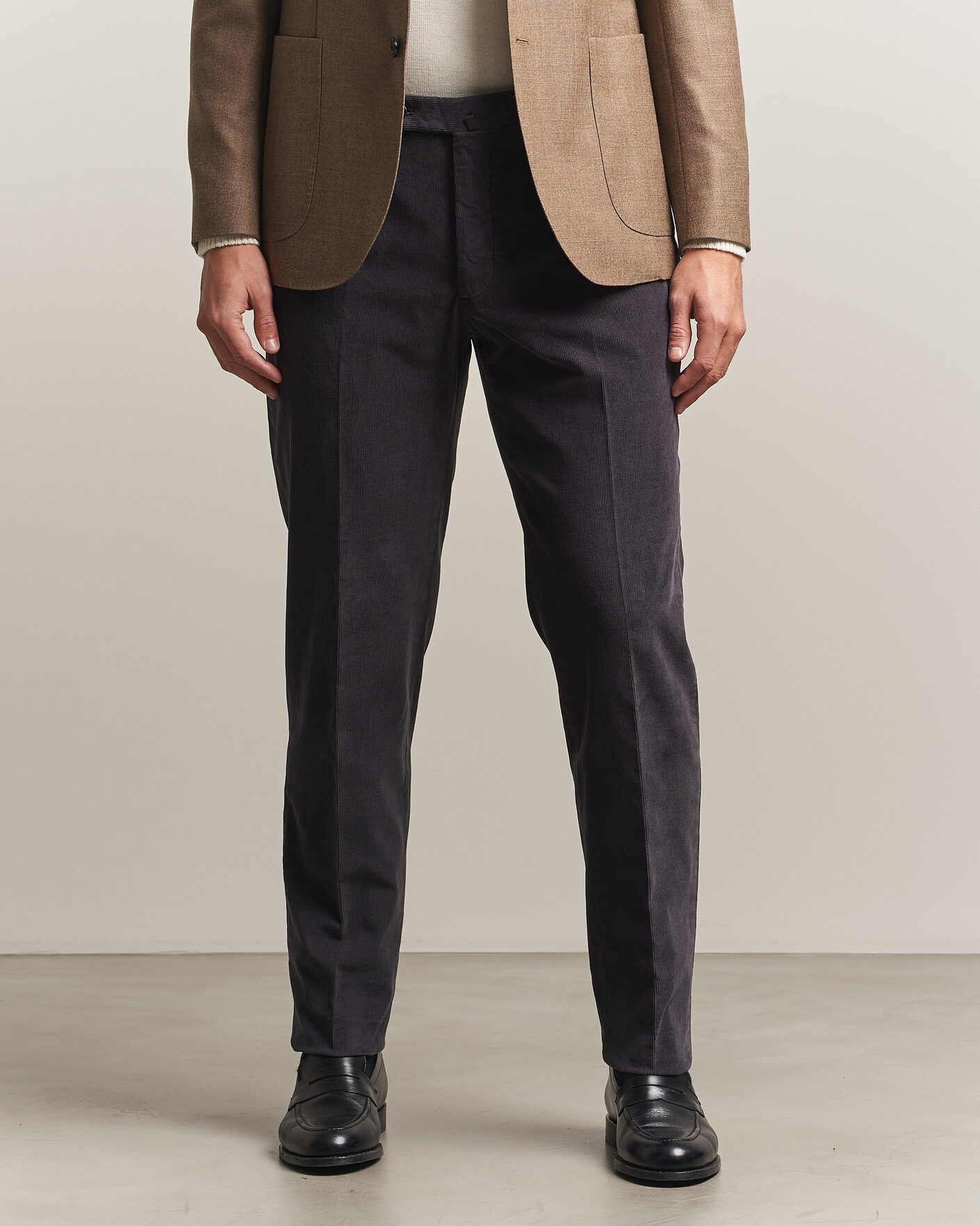 Herren | Hosen | Incotex | Regular Fit Baby Corduroy Trousers Dark Grey
