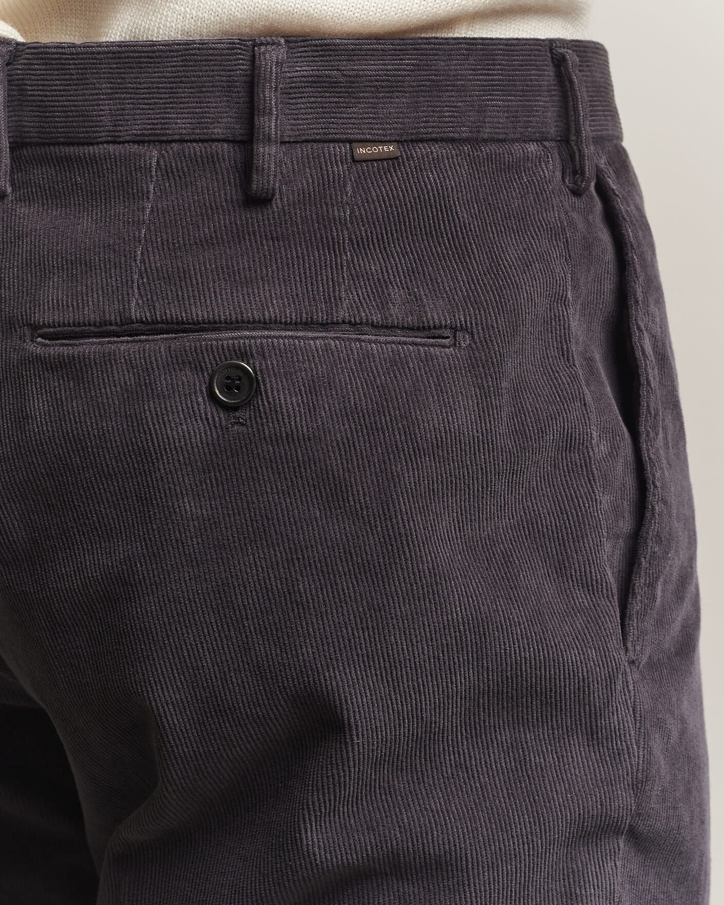 Herren | Hosen | Incotex | Regular Fit Baby Corduroy Trousers Dark Grey
