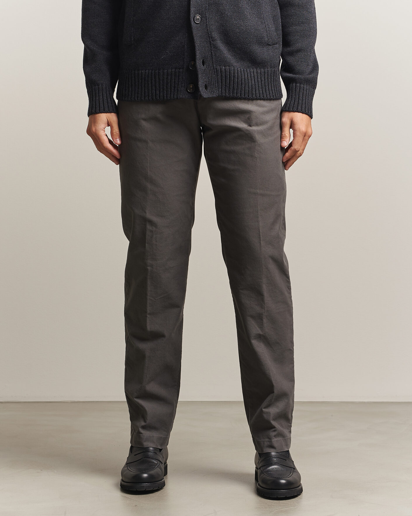 Herren | Hosen | Incotex | Regular Fit Garment Dyed Slacks Dark Grey
