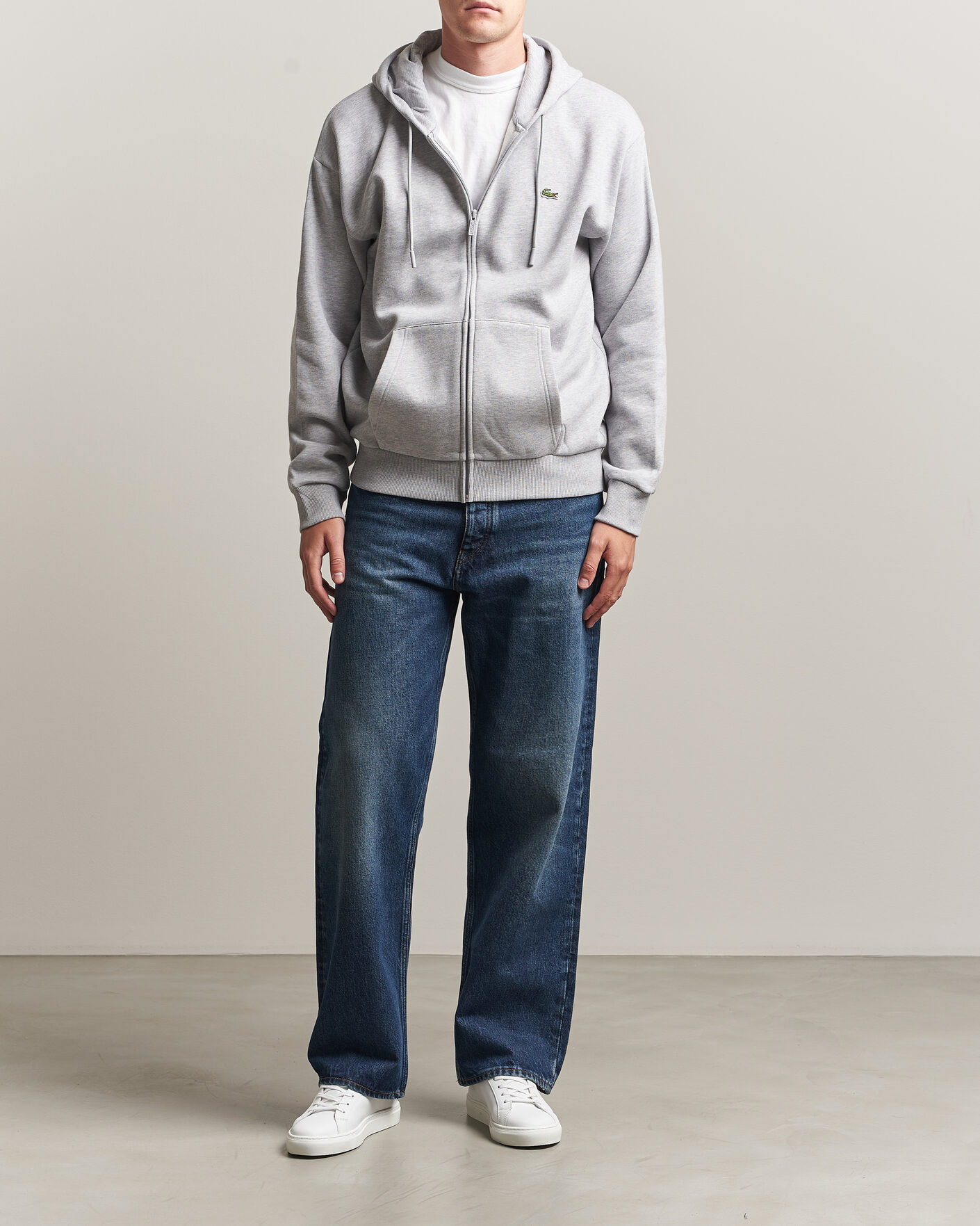 Herren | Pullover | Lacoste | Full Zip Hoodie Silver Chine