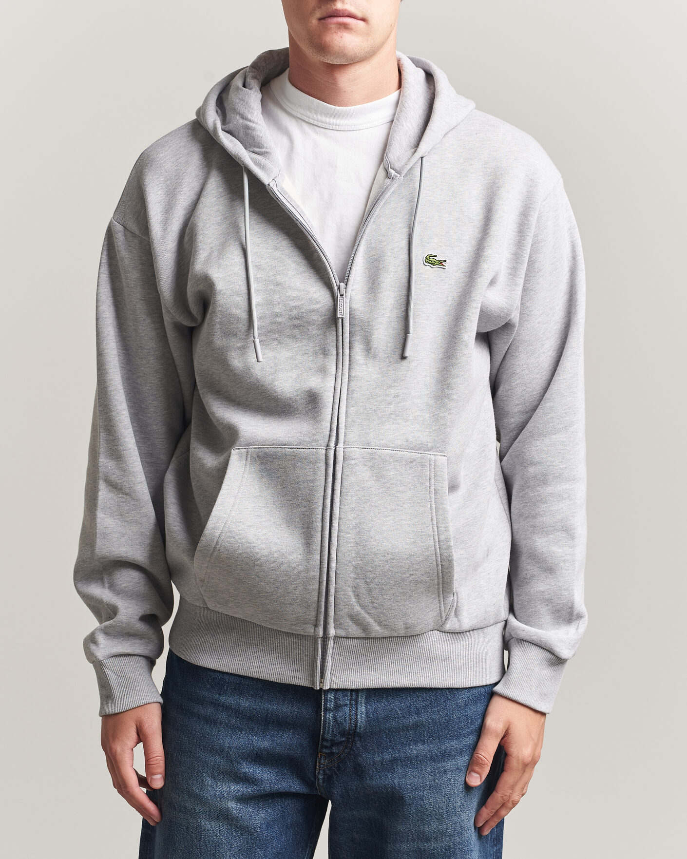 Herren | Pullover | Lacoste | Full Zip Hoodie Silver Chine