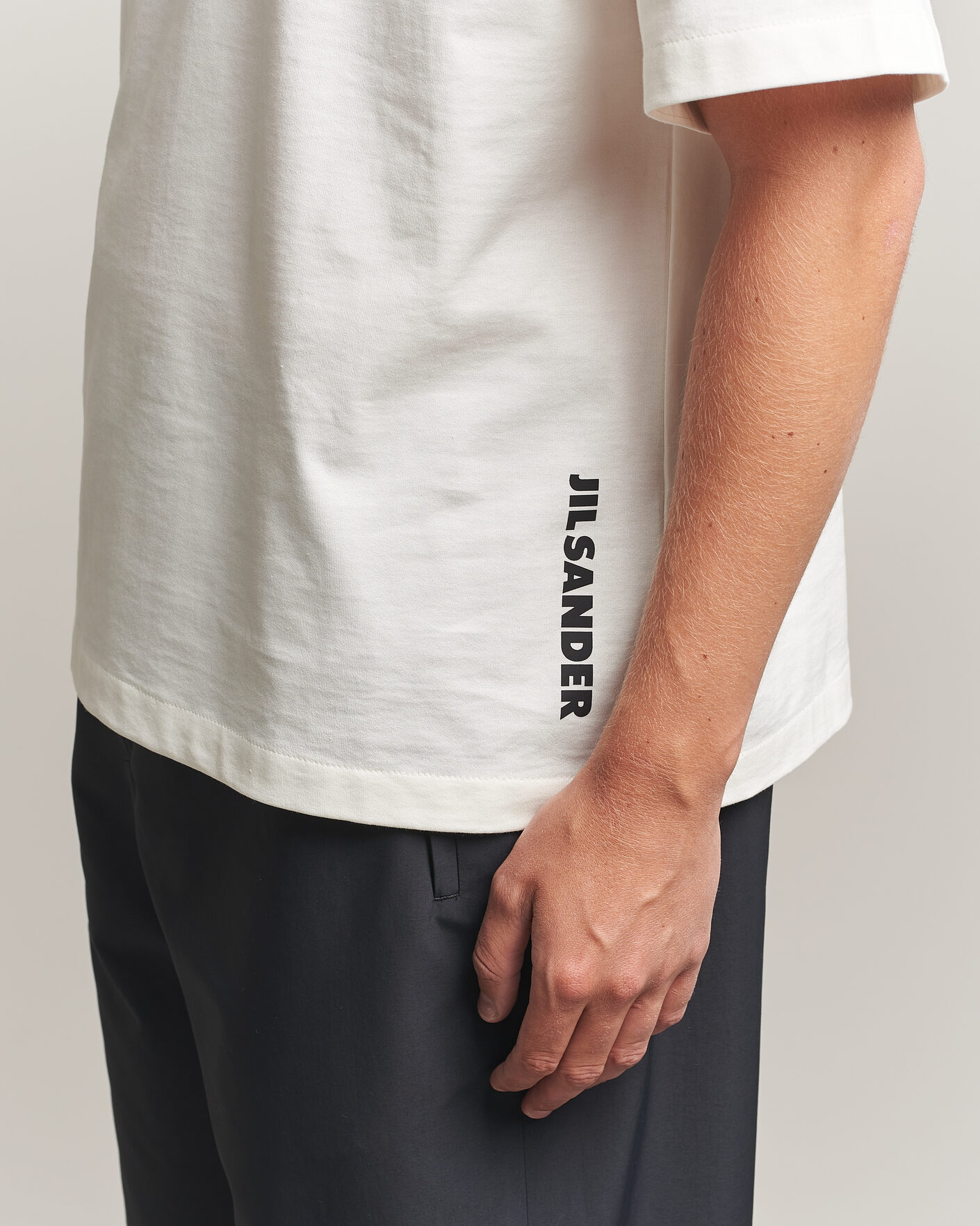 Herren | T-Shirts | Jil Sander | Short Sleeve Side Logo T-Shirt Off White