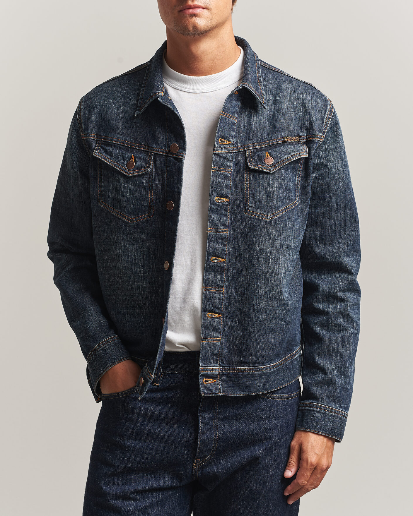 Herren | Jacken | Nudie Jeans | Conny Denim Jacket Big Wave Blue