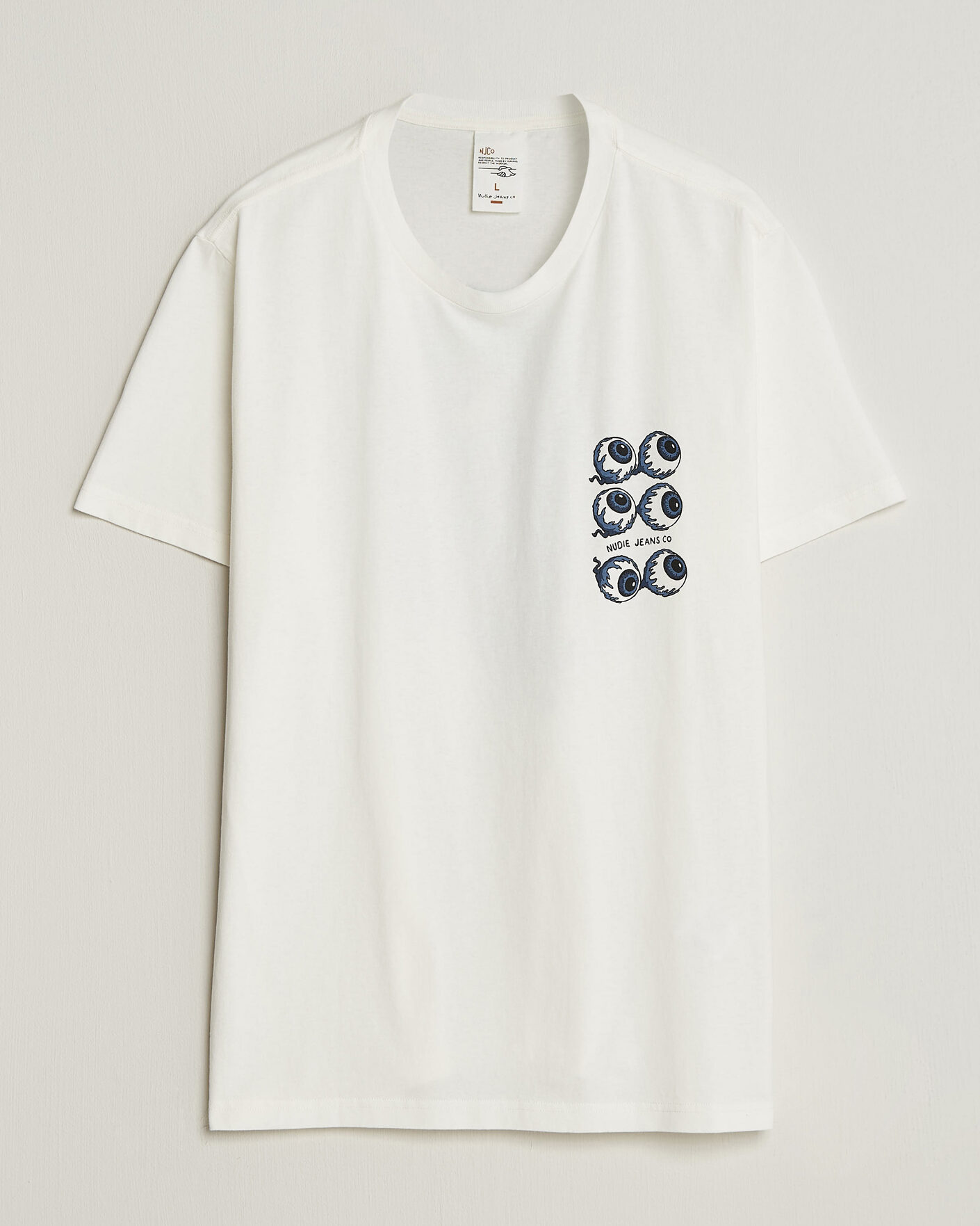 Herren | T-Shirts | Nudie Jeans | Roy Wall Crack T-Shirt Chalk White
