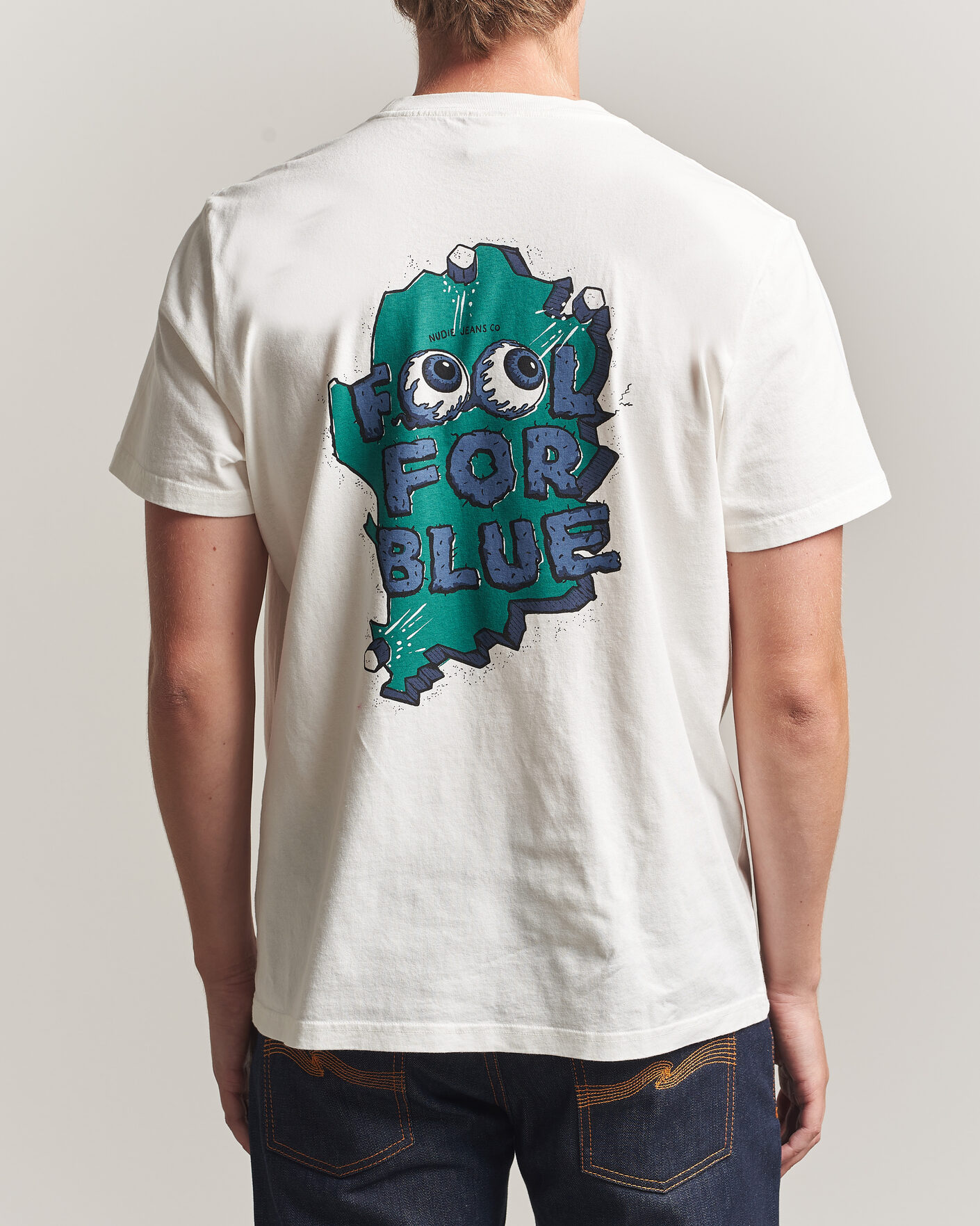 Herren | T-Shirts | Nudie Jeans | Roy Wall Crack T-Shirt Chalk White