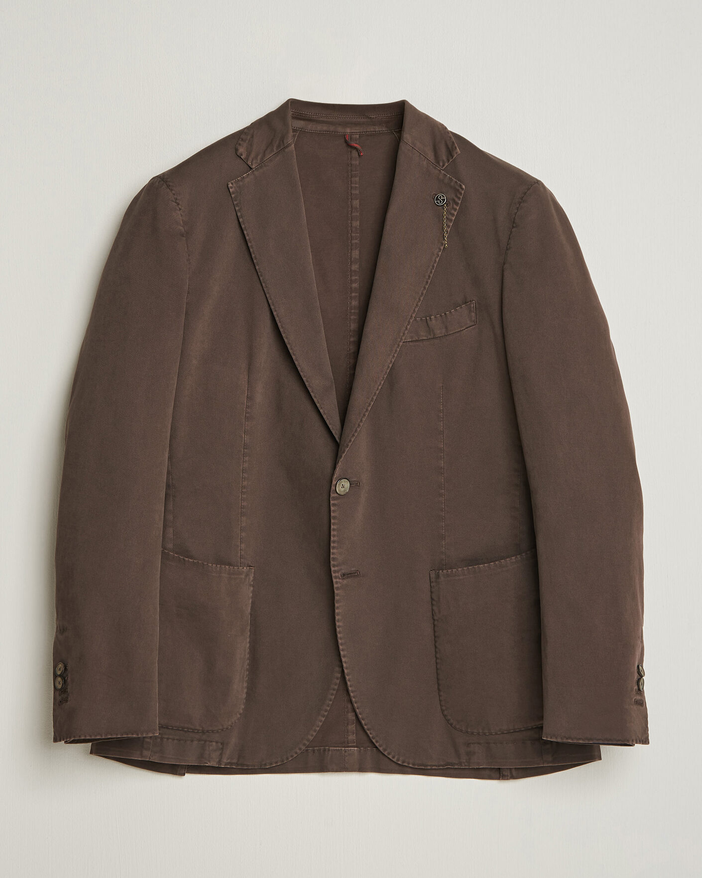 Herren | Sakkos | Santaniello | Washed Cotton Patch Pocket Blazer Brown