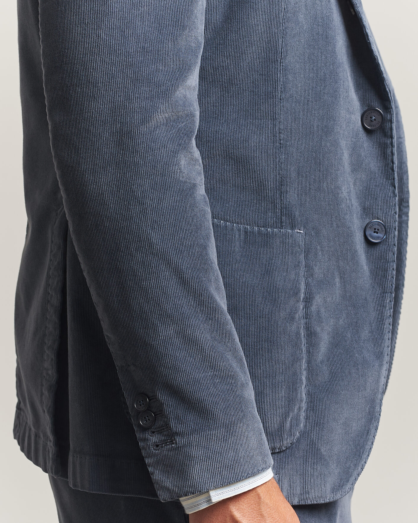 Herren | Sakkos | Santaniello | Corduroy Patch Pocket Blazer Iron Blue