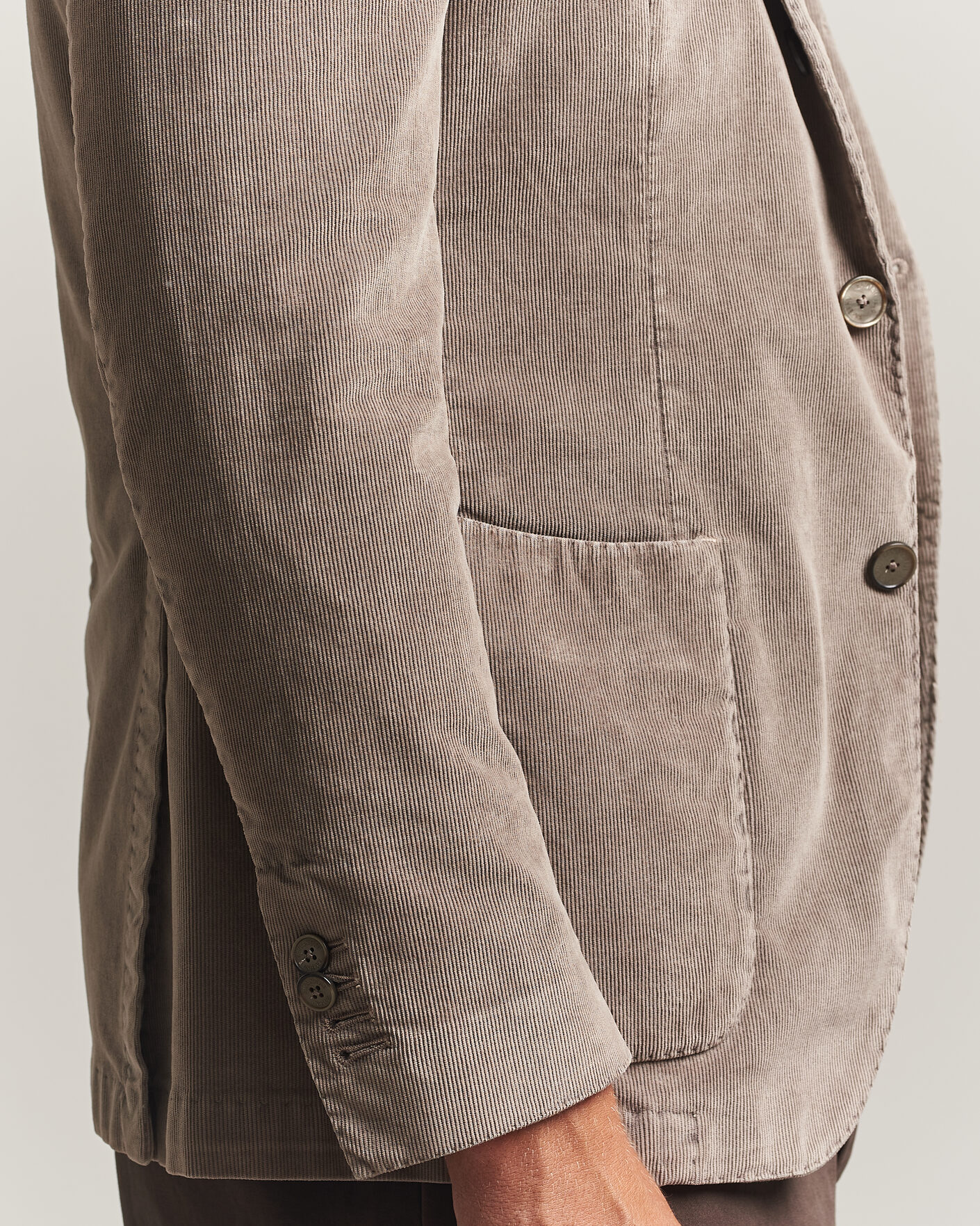 Herren | Sakkos | Santaniello | Corduroy Patch Pocket Blazer Taupe