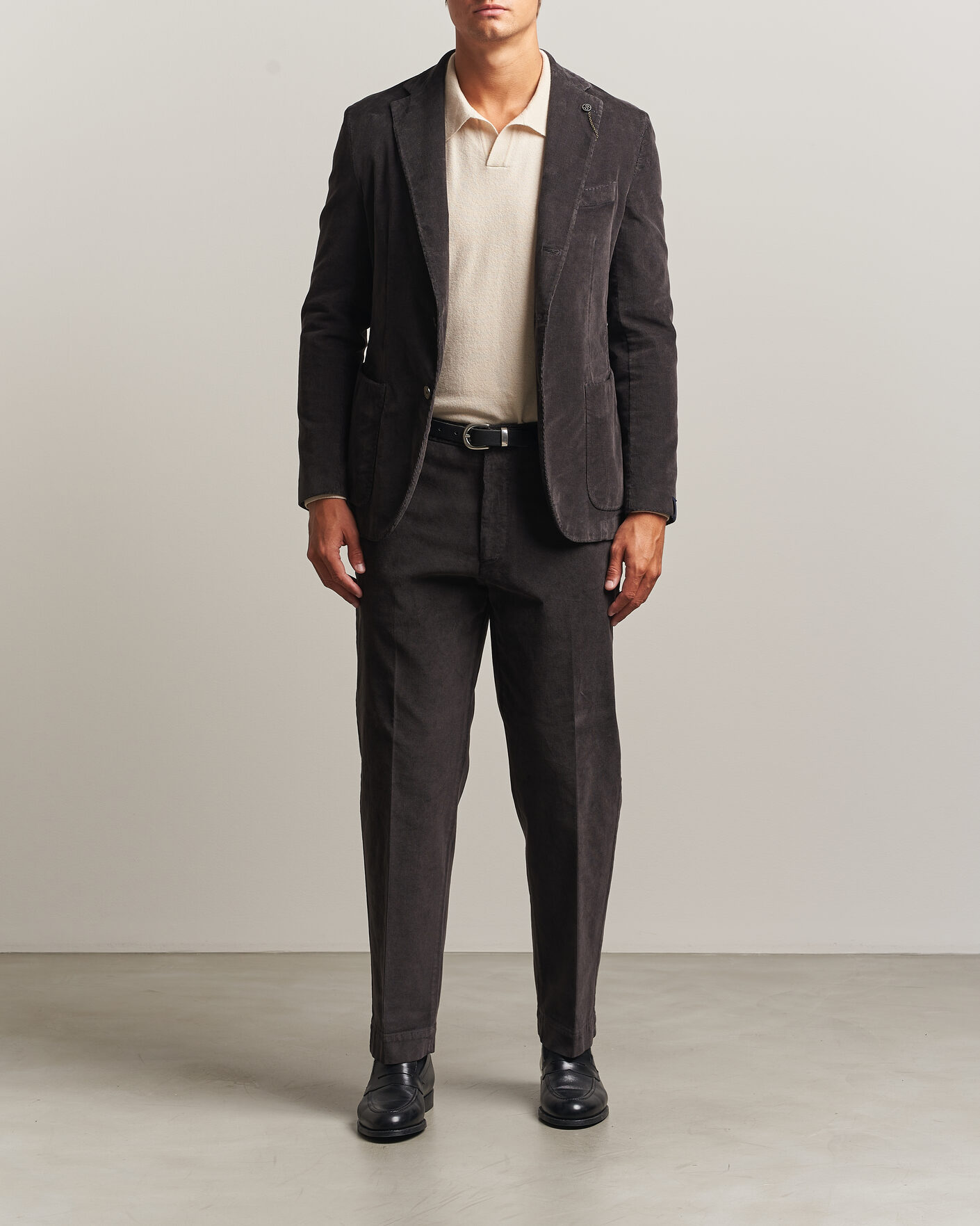 Herren | Sakkos | Santaniello | Corduroy Patch Pocket Blazer Dark Grey