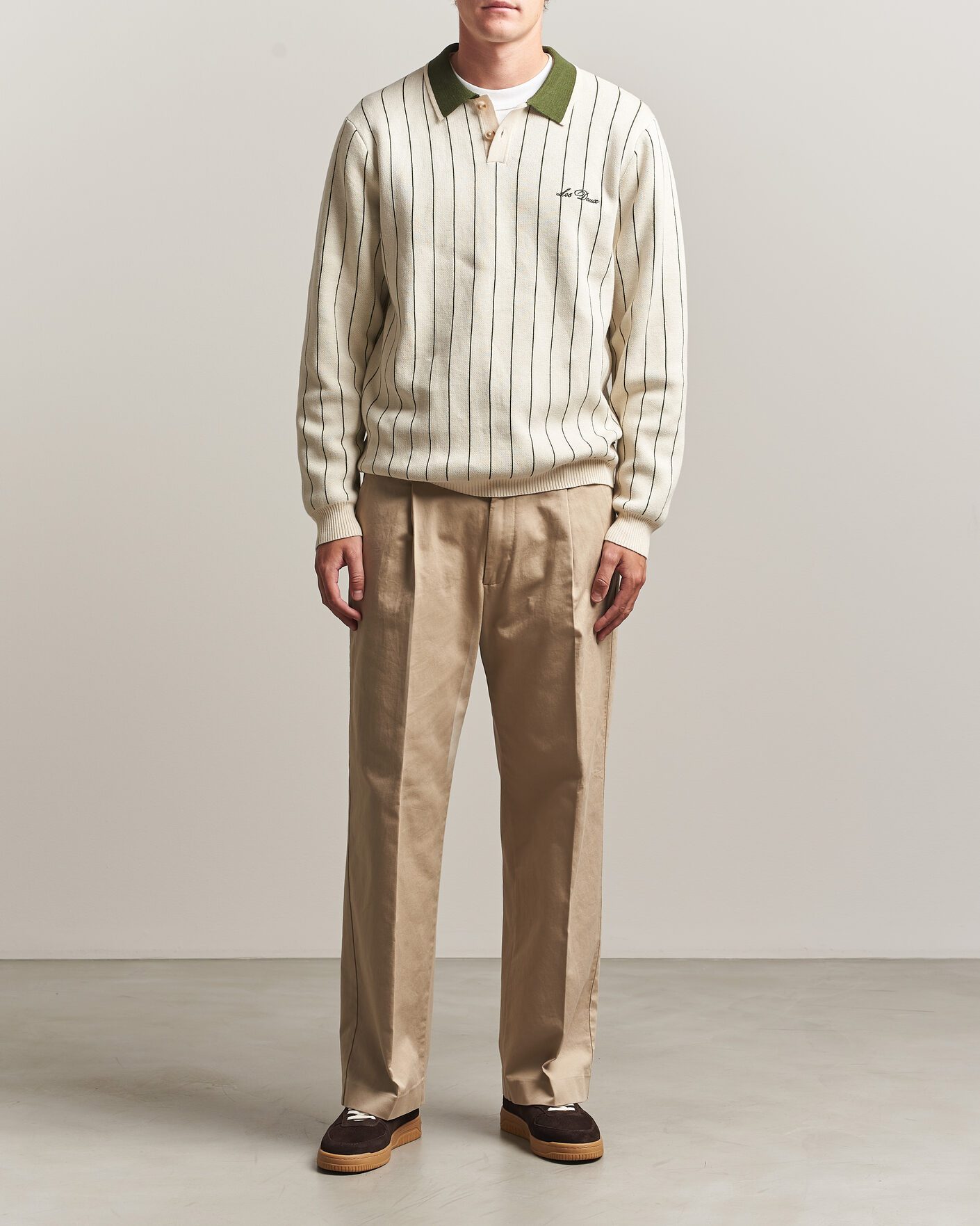 Herren | Pullover | LES DEUX | Signature Knitted Long Sleeve Polo Ivory