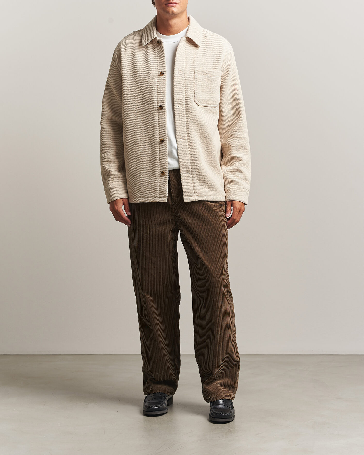 Herren | Hemden | LES DEUX | Twill Wool Overshirt Ivory
