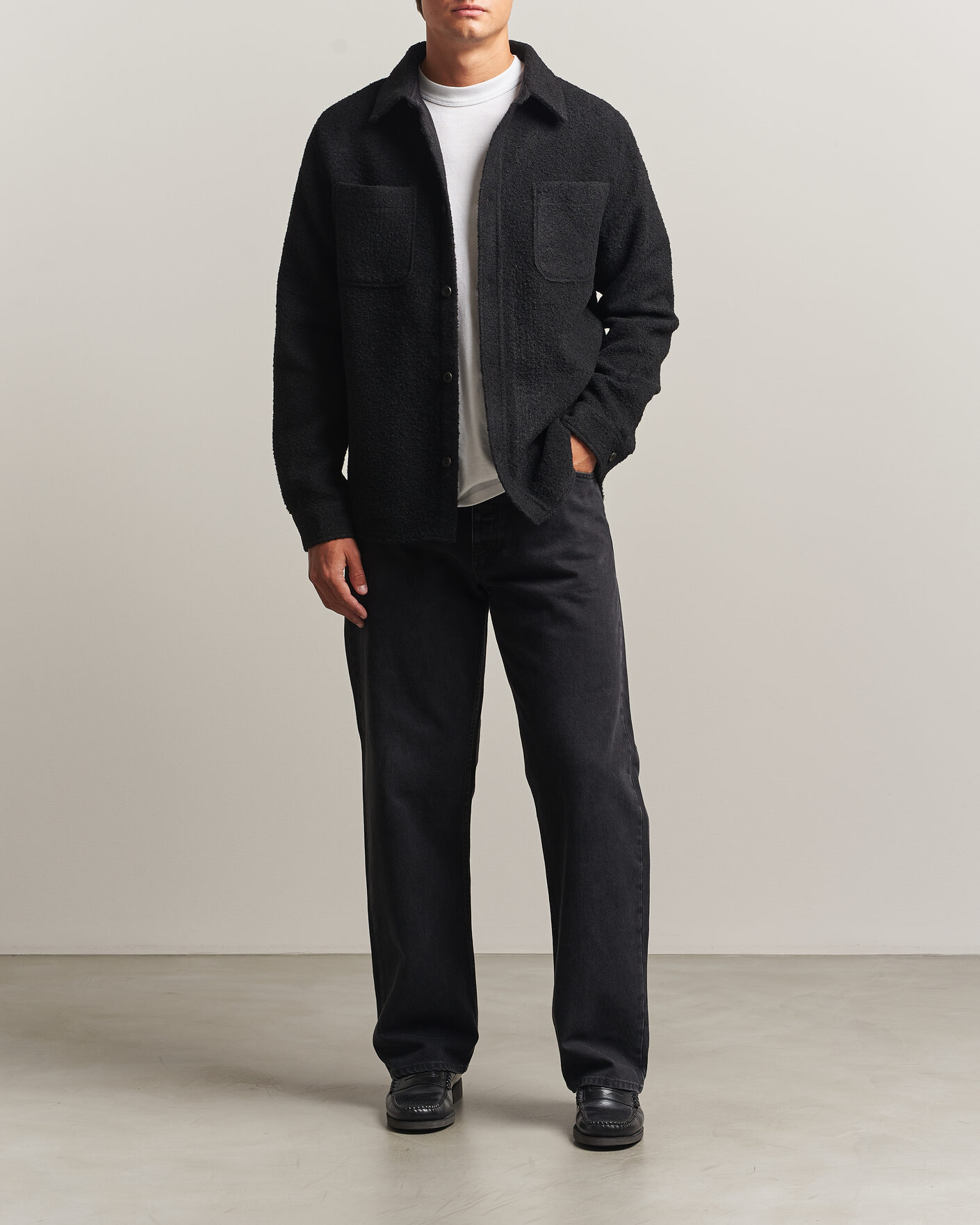 Herren | Hemden | LES DEUX | Boucle Overshirt Black