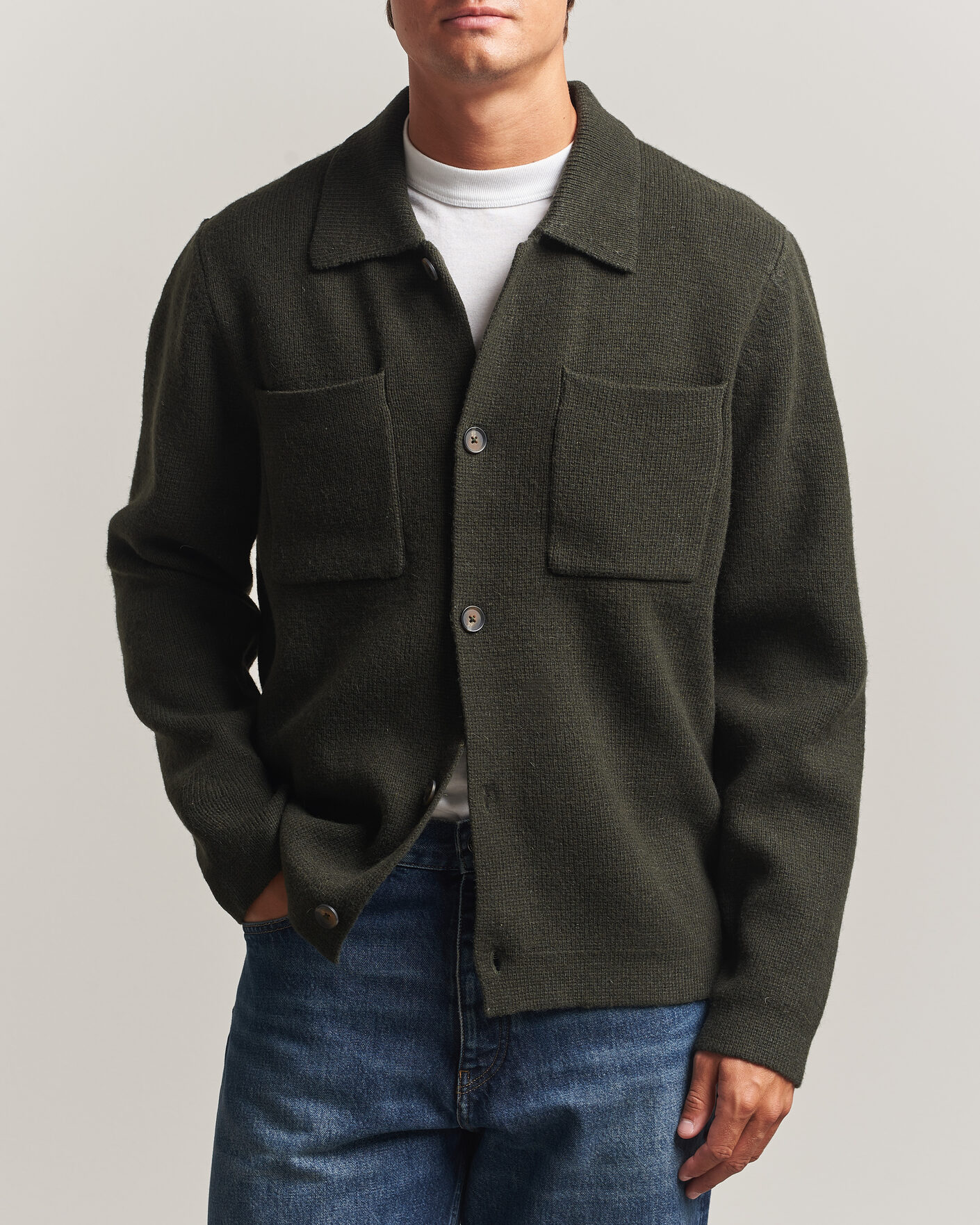 Herren | Pullover | LES DEUX | Milano Knit Overshirt Rosin Green