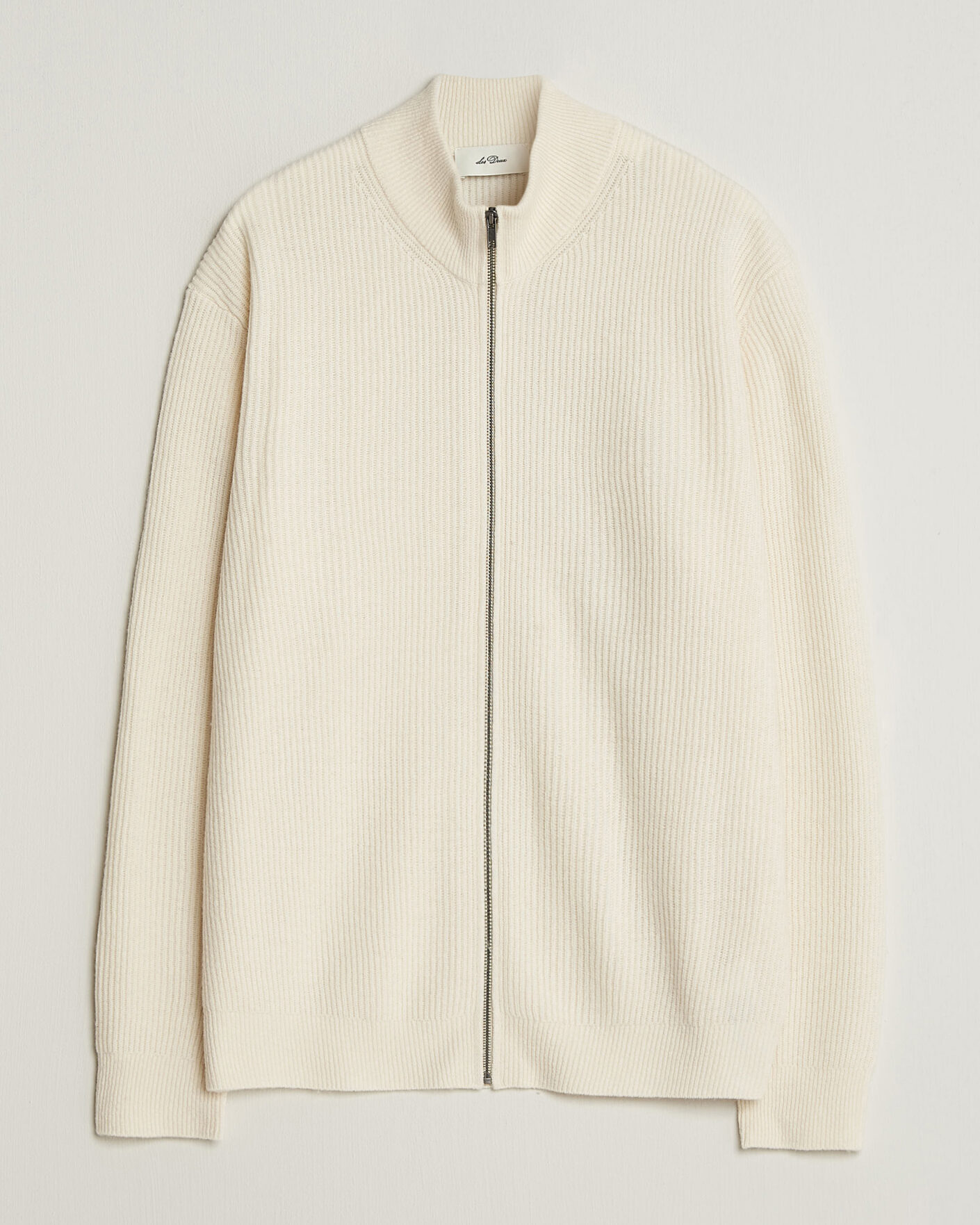 Herren | Pullover | LES DEUX | Wool Rib Zipper Knit Ivory Melange