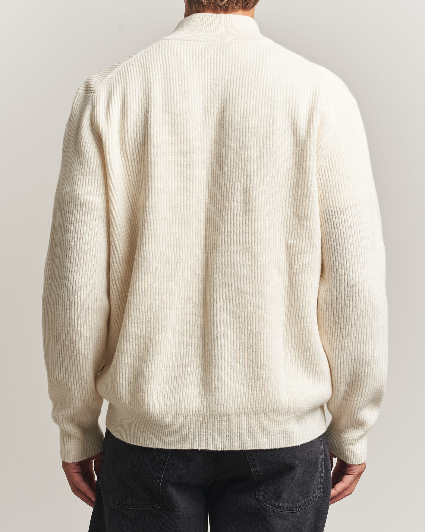 Herren | Pullover | LES DEUX | Wool Rib Zipper Knit Ivory Melange