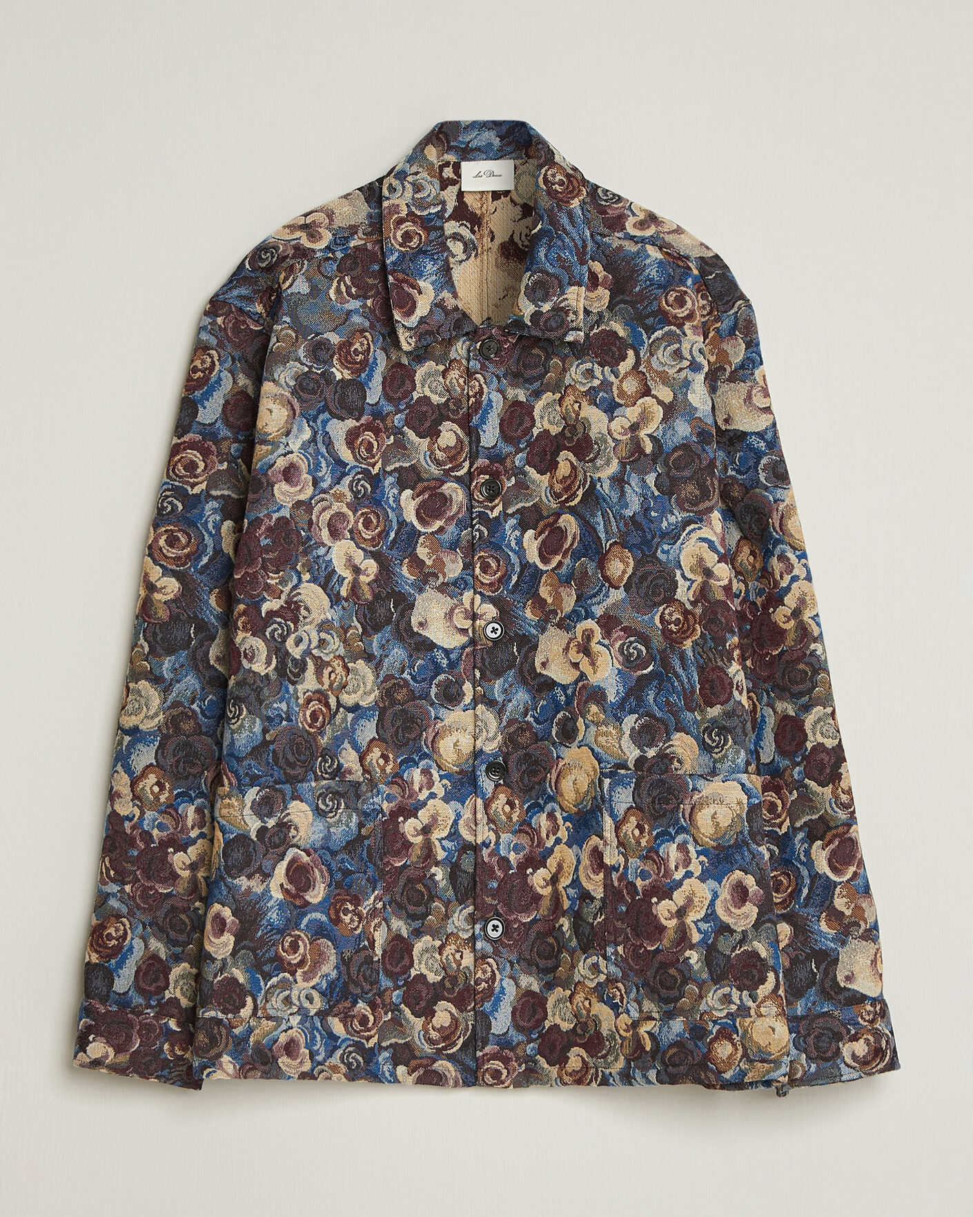 Herren | Hemden | LES DEUX | Flower Jaquard Overshirt Blue Multi