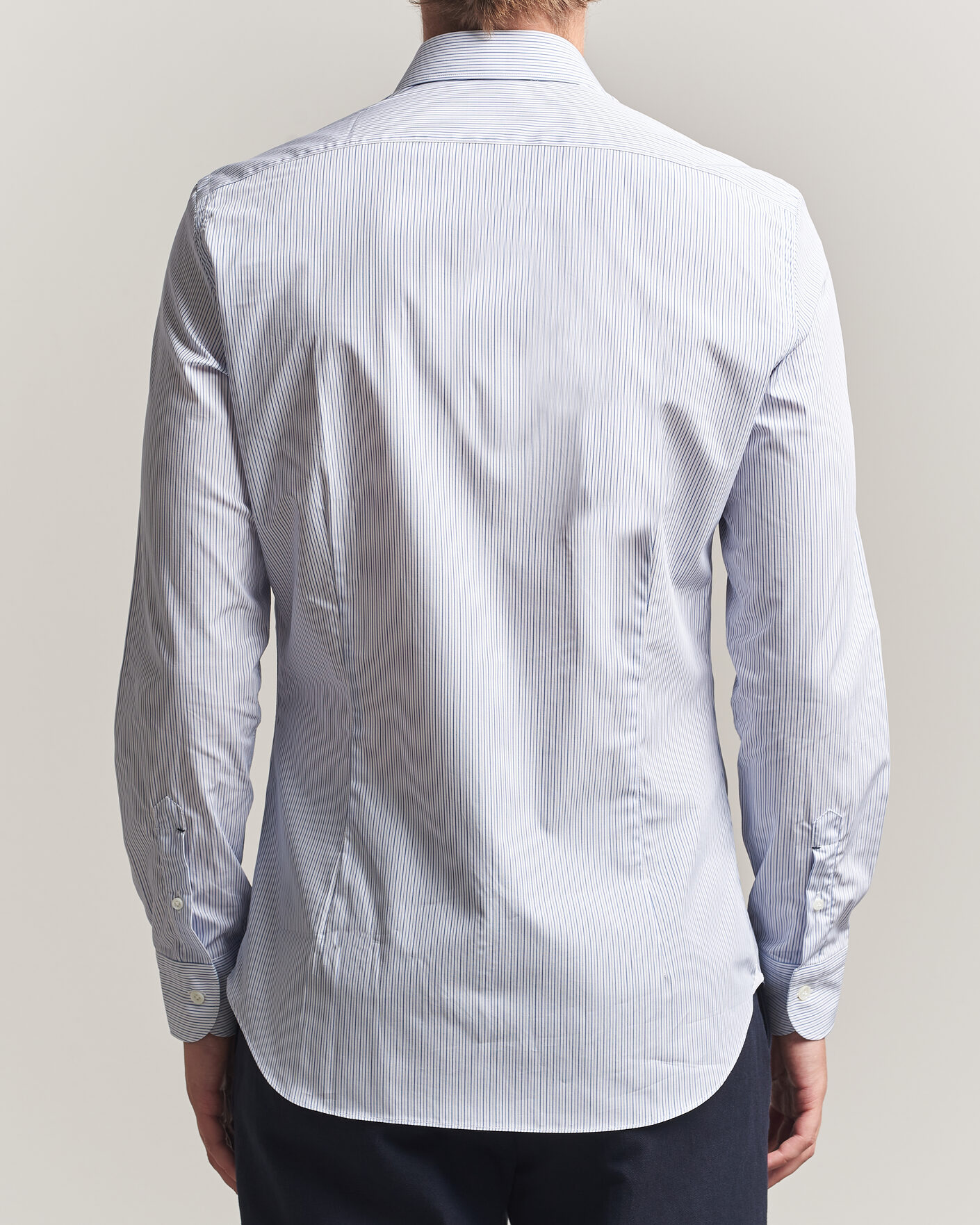 Herren | Hemden | Mazzarelli | Soft Cotton Popeline Shirt Blue Stripe