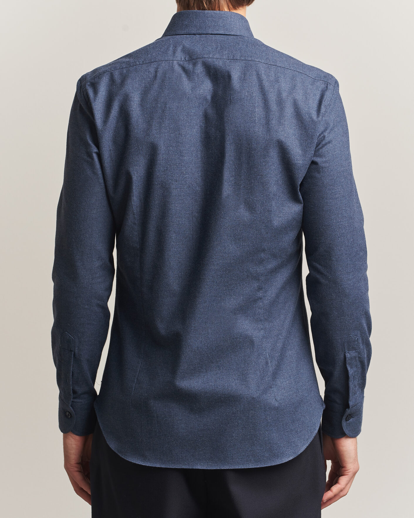 Herren | Hemden | Mazzarelli | Soft Flannel Button Down Shirt Navy